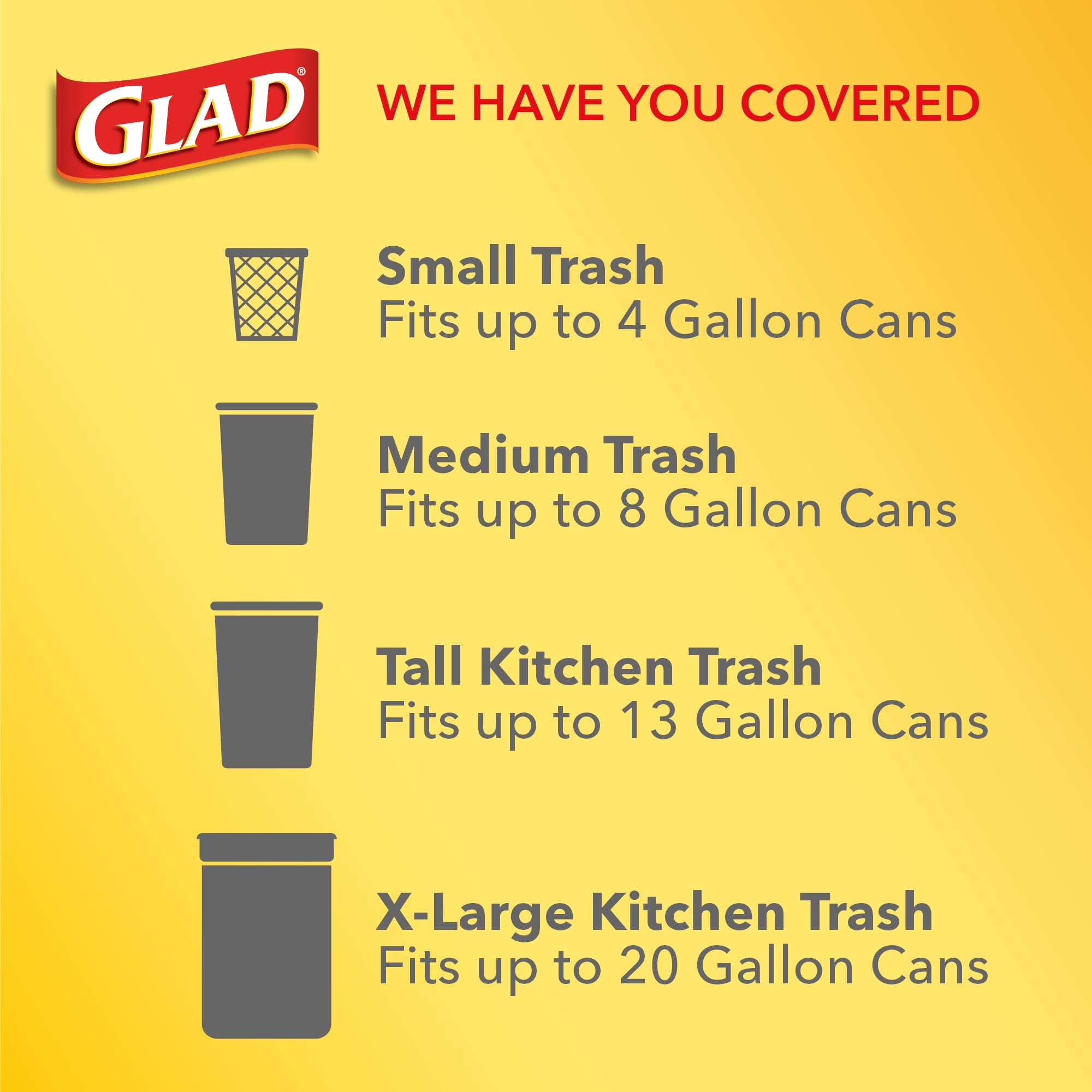 Glad Citrus Scented Trash Bags - 80 Count Heavy Duty Kitchen Garbage Bags for Home & Office Waste Disposal