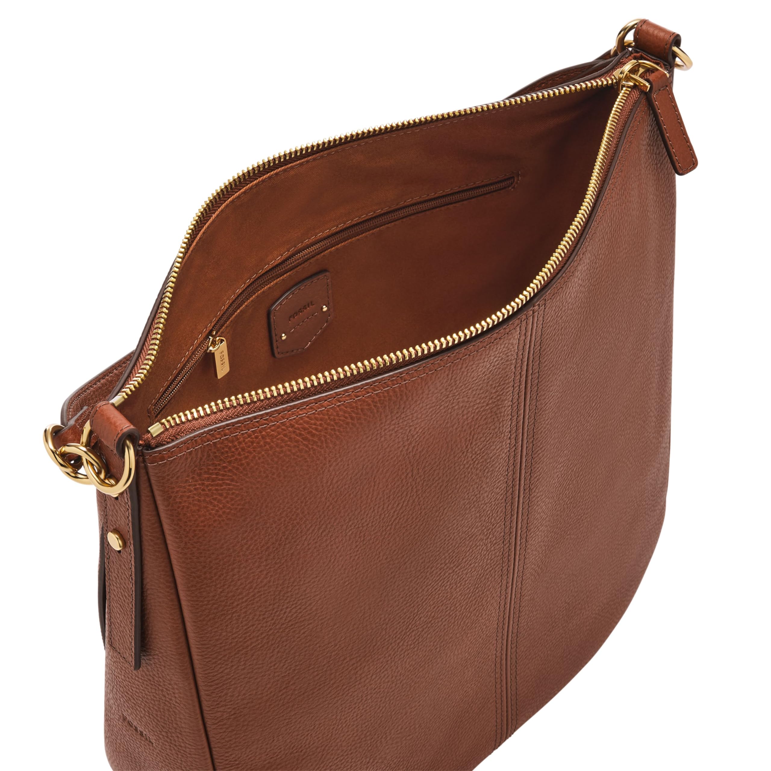 Fossil Women's Jolie Leather Hobo Purse Handbag - Brown Crossbody Bag for Everyday Use | Model ZB1434200 | Perfect for Work, Travel & Casual Outings