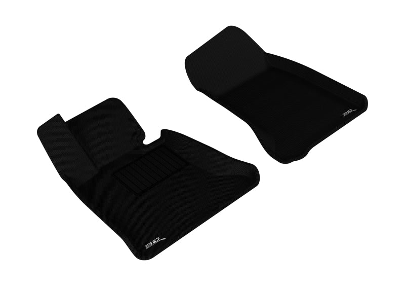 3D MAXpider Kagu Custom Fit Floor Mats for 2004-2010 BMW 5 Series E60 - 1st Row Black Car Mats | All-Weather Protection & Perfect Fit for Sedan Models