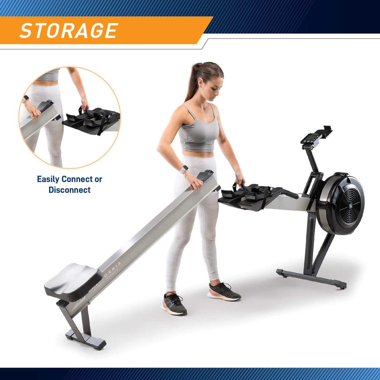 Premium Adjustable Air Resistance Rowing Machine for Home Gym - NS 7874RW | California Fitness Products - Perfect for Cardio Workouts & Full-Body Training