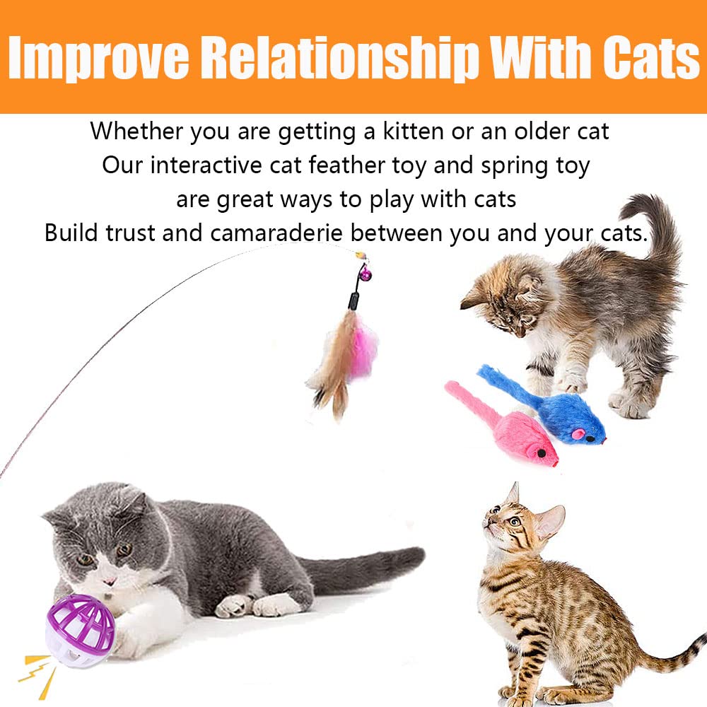 Speedy Panther 14-Pack Interactive Cat Toys for Indoor Cats & Kittens - Fun Roller Exerciser, 3-Level Teaser Balls & Feather Wand - Perfect for Playtime, Exercise & Bonding with Your Feline Friend