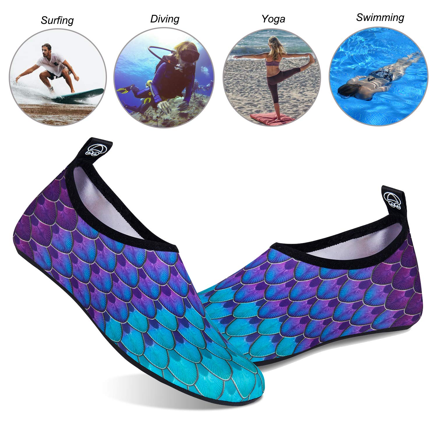 WateLves Water Shoes for Women & Men - Barefoot Quick-Dry Aqua Socks for Beach, Swim, Surf, Yoga & Exercise - Lightweight & Breathable with Translucent Soles - Perfect for Water Sports, Pool, Travel & Outdoor Activities