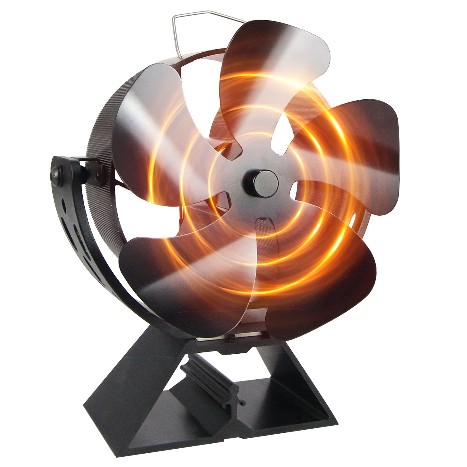 VODA 5-Blade Heat Powered Wood Stove Fan with 180° Adjustable Rotation - Efficient Fireplace Heating for Home, Cabin & RV Use