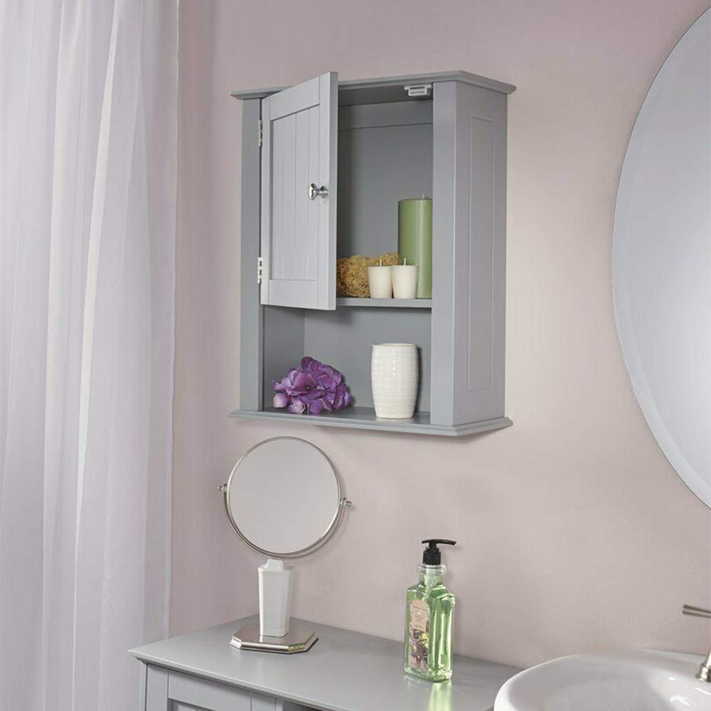 Grey Wooden Medicine Cabinet Organizer - 20.47