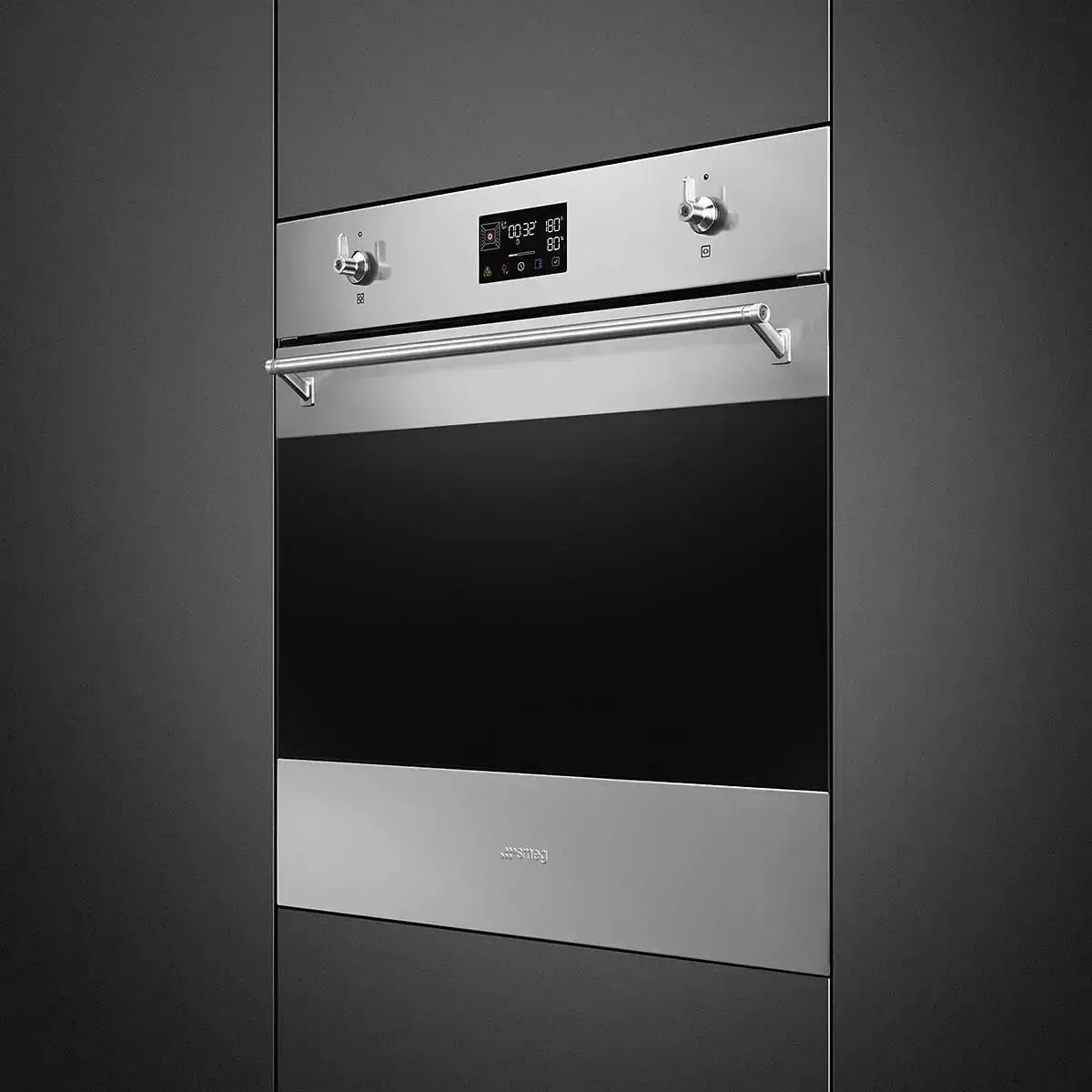 Smeg 60cm Classic Pyrolytic Steam Oven with Probe - Stainless Steel Built-in Oven for Professional Baking & Healthy Cooking | Perfect for Home Chefs & Modern Kitchens