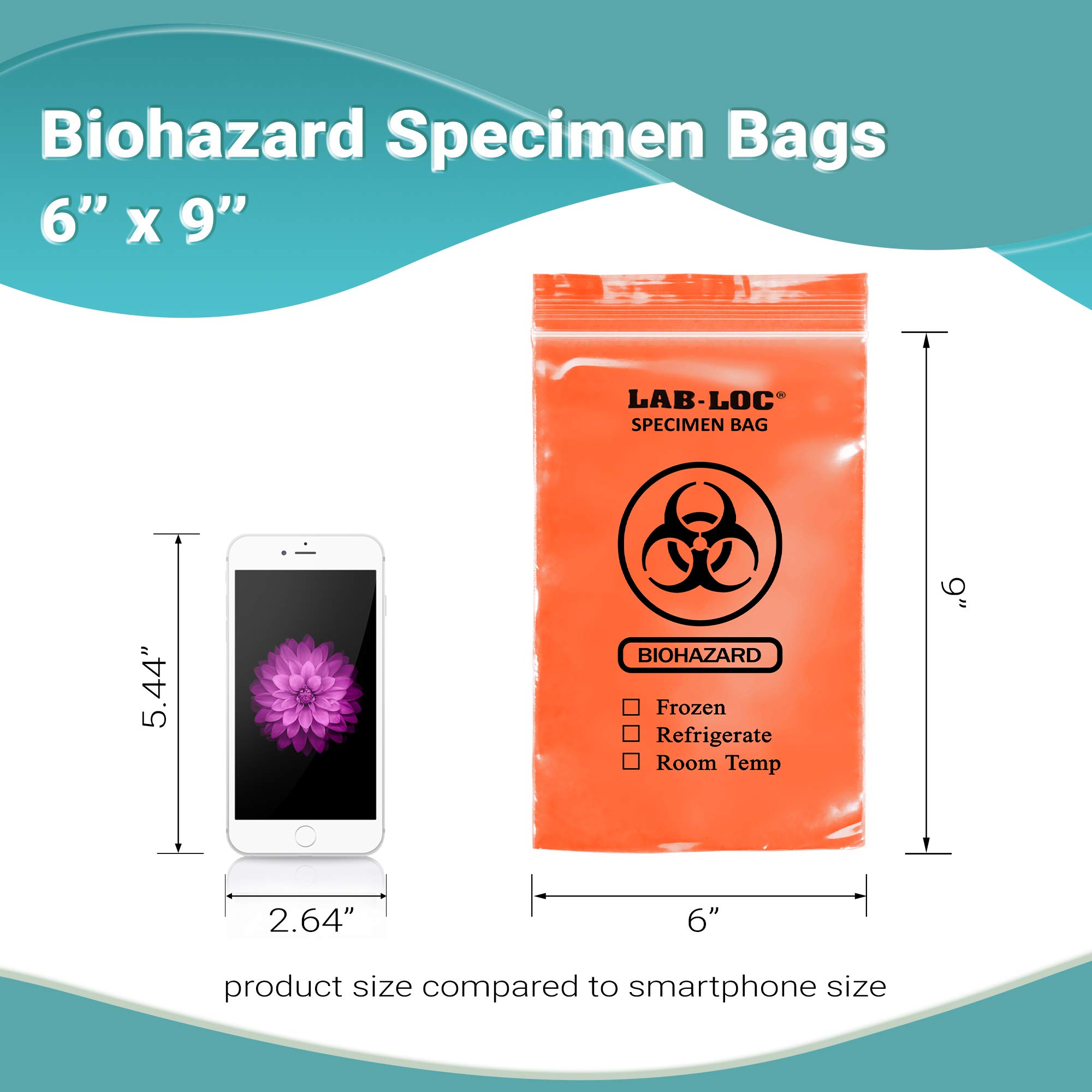 APQ 1000 Pack 6x9 Inch Red Opaque Specimen Transfer Bags - 2 Mil Thick 3-Wall Polyethylene Zipper Bags with Biohazard Print | Medical, Laboratory & Healthcare Supplies | Perfect for Clinics, Hospitals & Emergency Kits