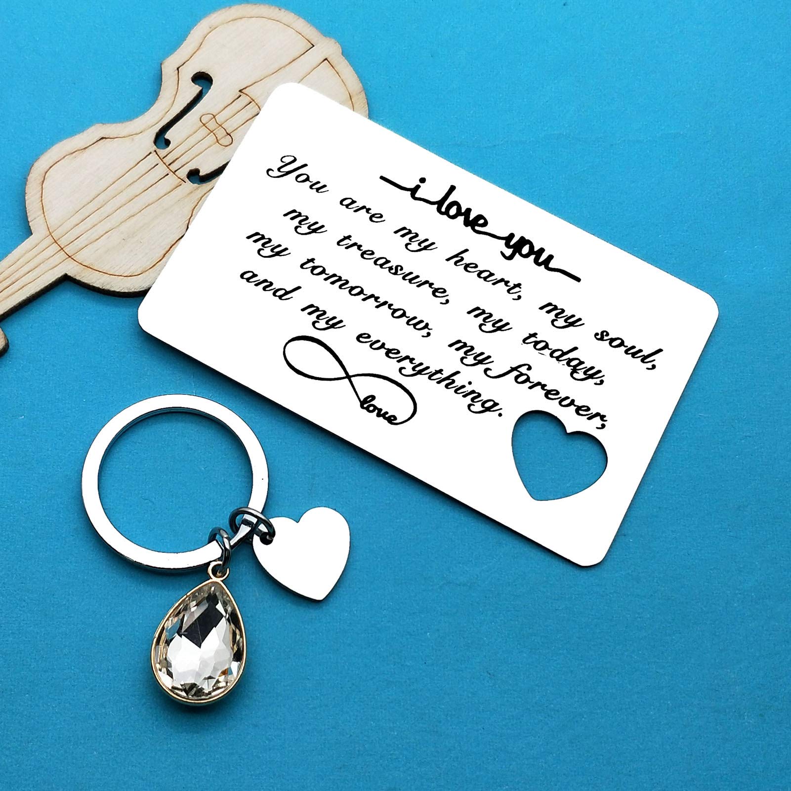 **Personalized Engraved Wallet Insert Card - Romantic Gift for Boyfriend, Husband, Fiance - I Love You Anniversary, Christmas, Birthday & Valentine's Day Gift for Men - Perfect for Weddings, Proposals & Special Occasions**