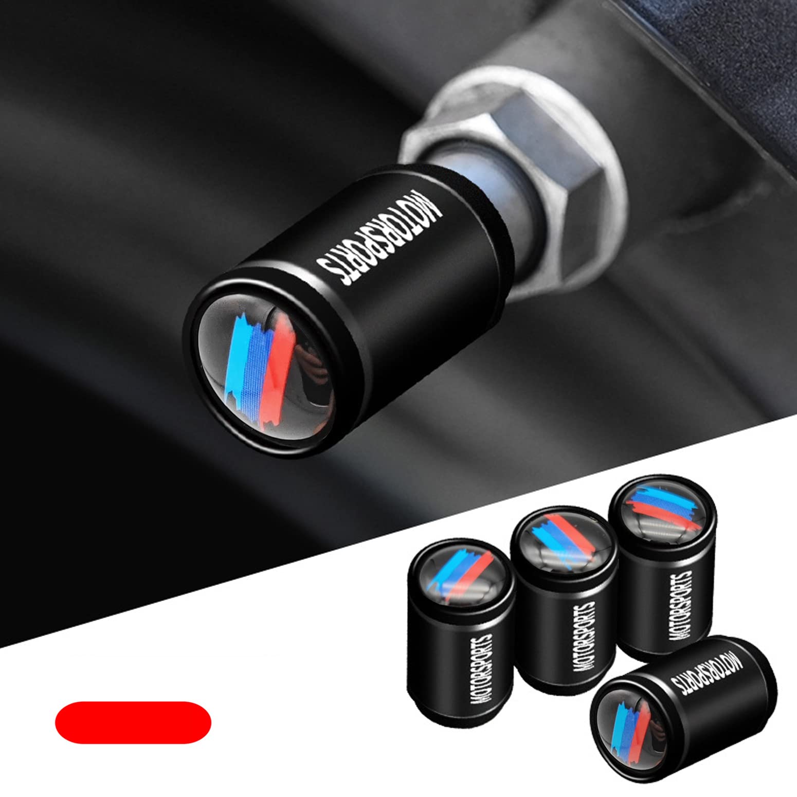 BMW 1 2 3 4 5 6 7 Series Wheel Tire Valve Stem Caps - Black (4 Pack) | Durable Metal Air Valve Caps for Car, SUV, Truck | Weatherproof & Rustproof Accessories for All-Season Protection