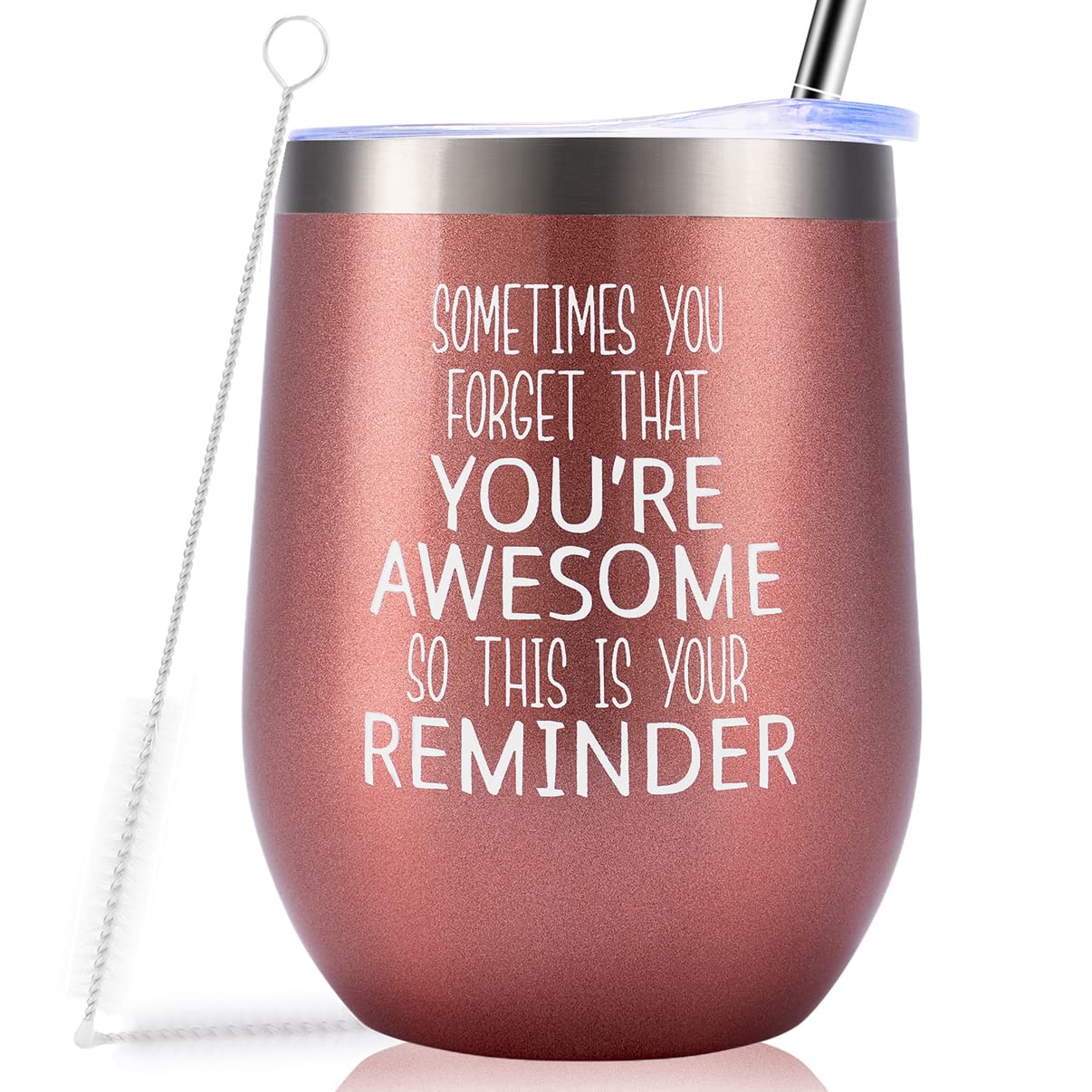 UnowYi 12oz Vacuum Insulated Tumbler with Wish Card - Funny Inspirational Thank You, Goodbye, Birthday, Halloween, Christmas & Graduation Gifts for Women, Coworkers & Friends | Perfect for Office, Home, Travel & Outdoor Activities