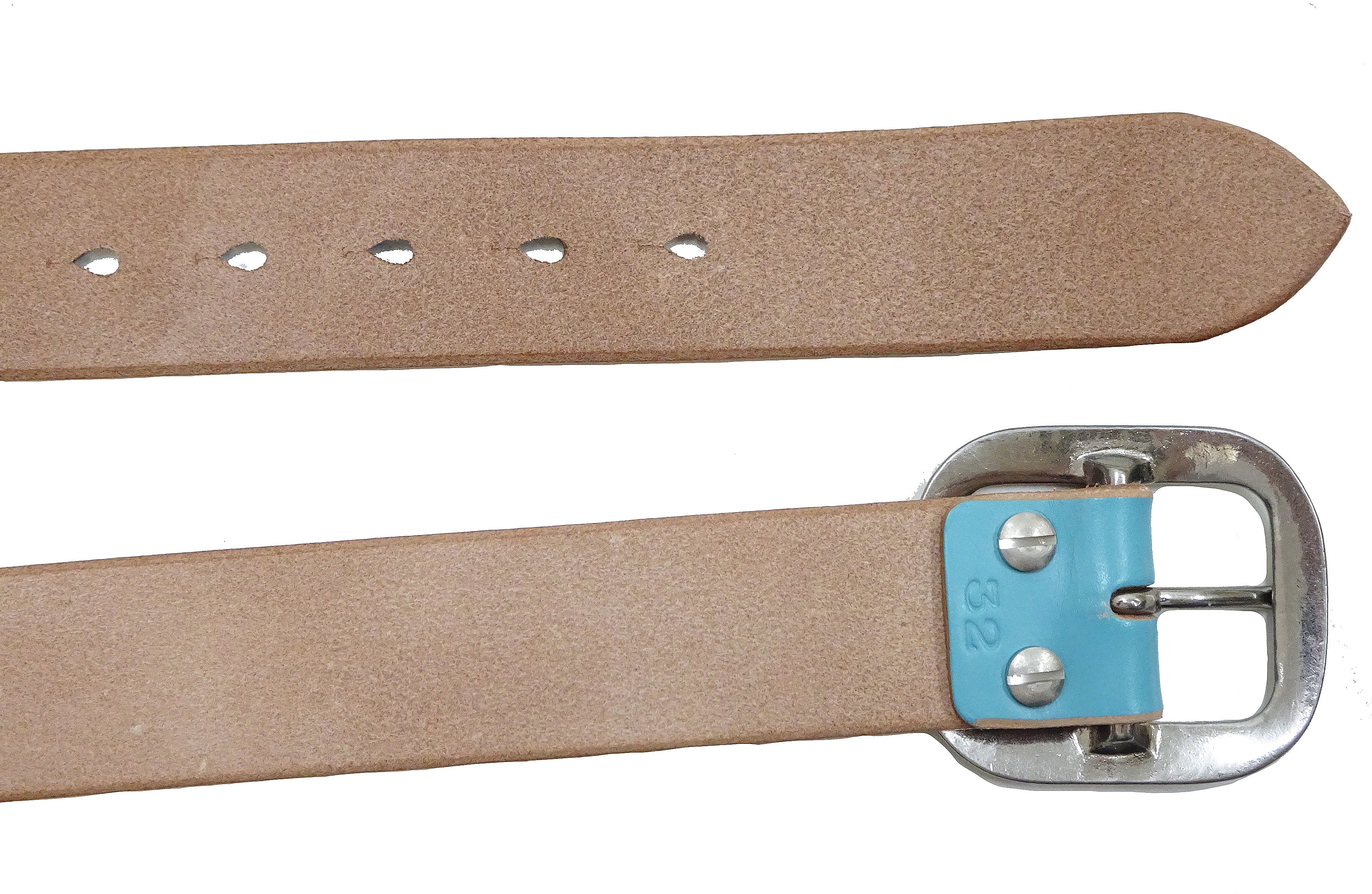Studio D'artisan Men's Casual Leather Belt - 38mm Wide, 5mm Thick with Oval Buckle - Size B 87 - Blue Emerald - Perfect for Jeans, Chinos & Business Casual Outfits