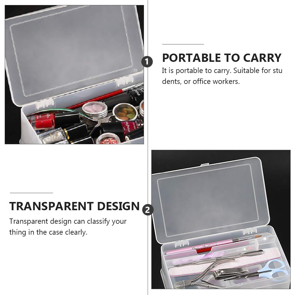Transparent Nail Art Storage Box for Home & Salon Organizing