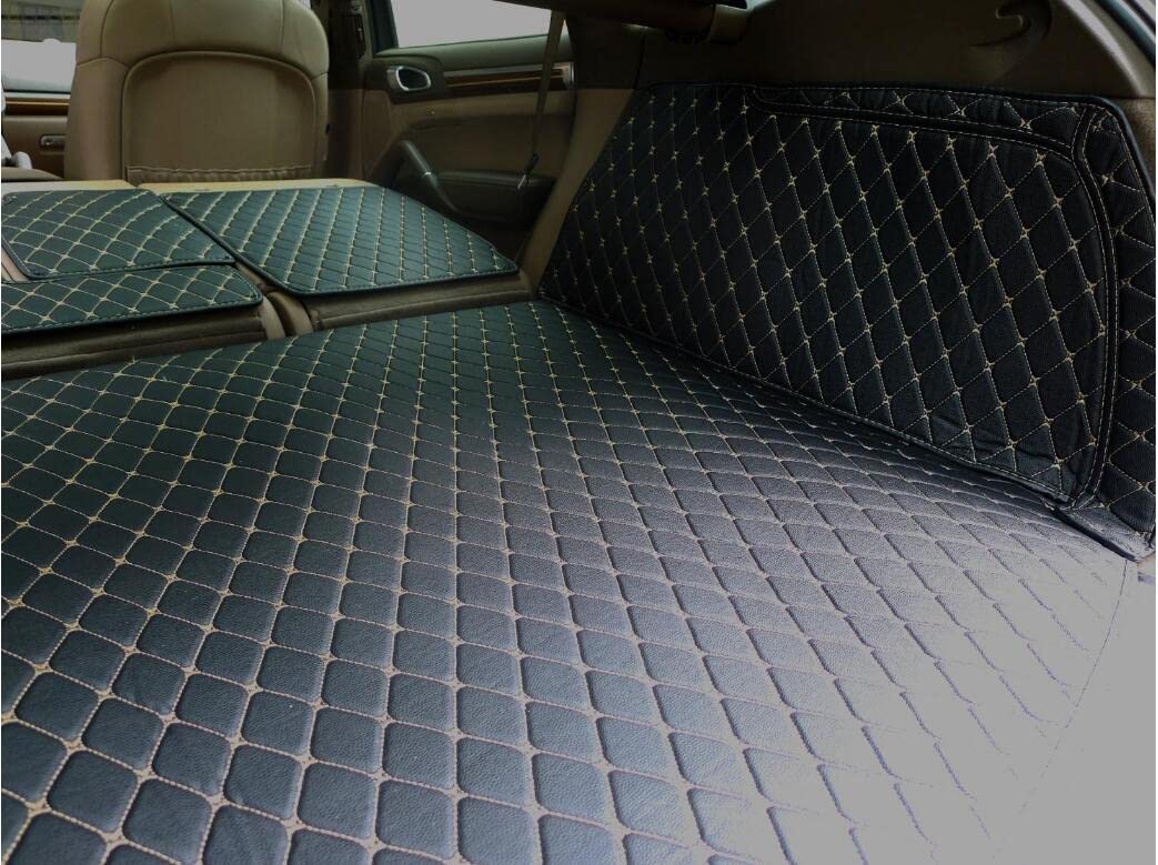 Premium Rear Cargo Mat + Back Seat Protector + High Side Protectors for Porsche Cayenne 2011-2018 | Heavy Duty Trunk Liner with Left Subwoofer Cutout | Waterproof Pet Tray & All-Weather Protection | Perfect for Road Trips, Groceries & Pet Transport