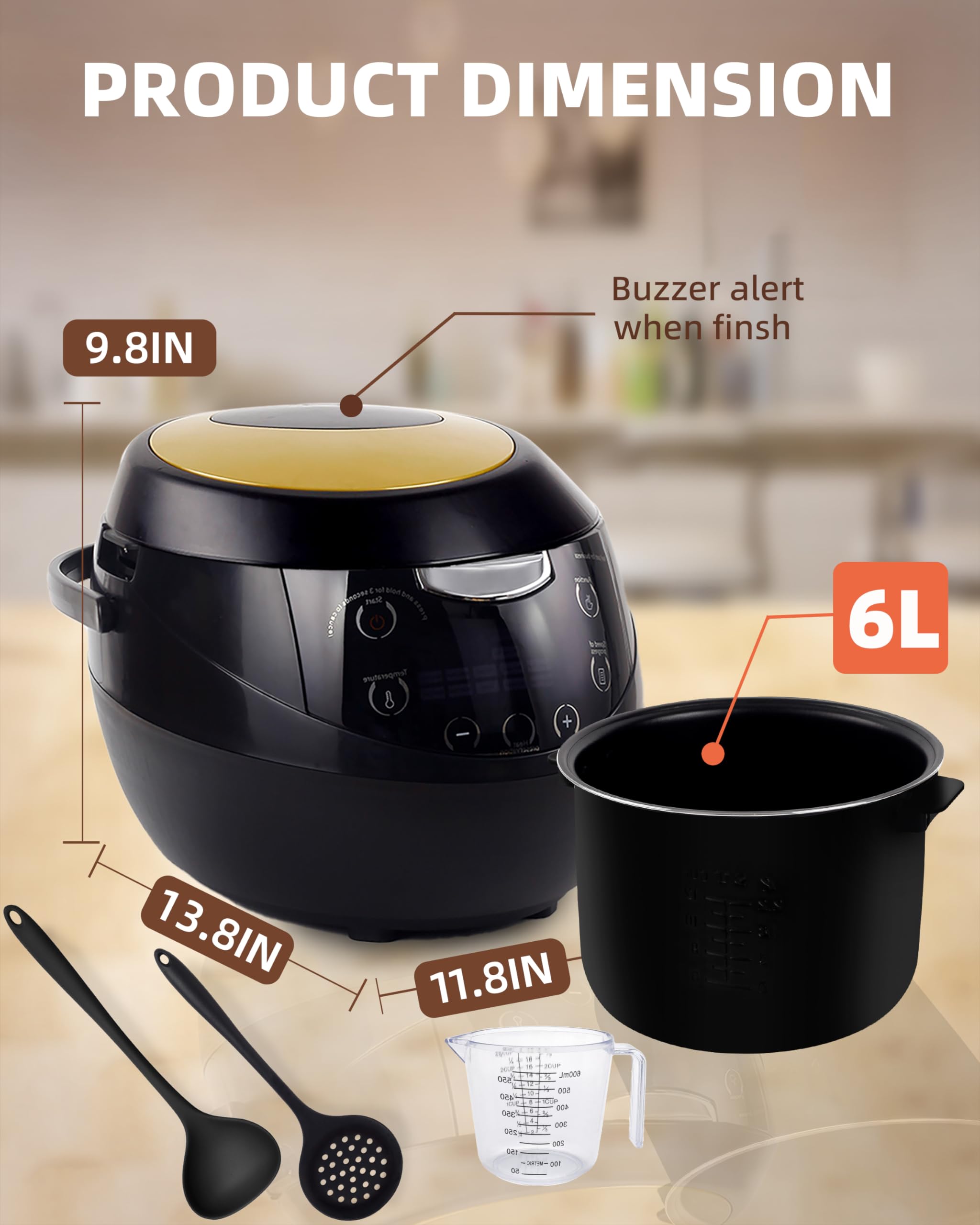 Commercial Boba Cooker Machine - 5.5L Automatic Tapioca Pearl Maker for Bubble Tea, Milk Tea, Dessert Shops, Restaurants & Bars | Perfect for High-Volume Boba Production in Tea Stores, Cafes and Lounge Bars