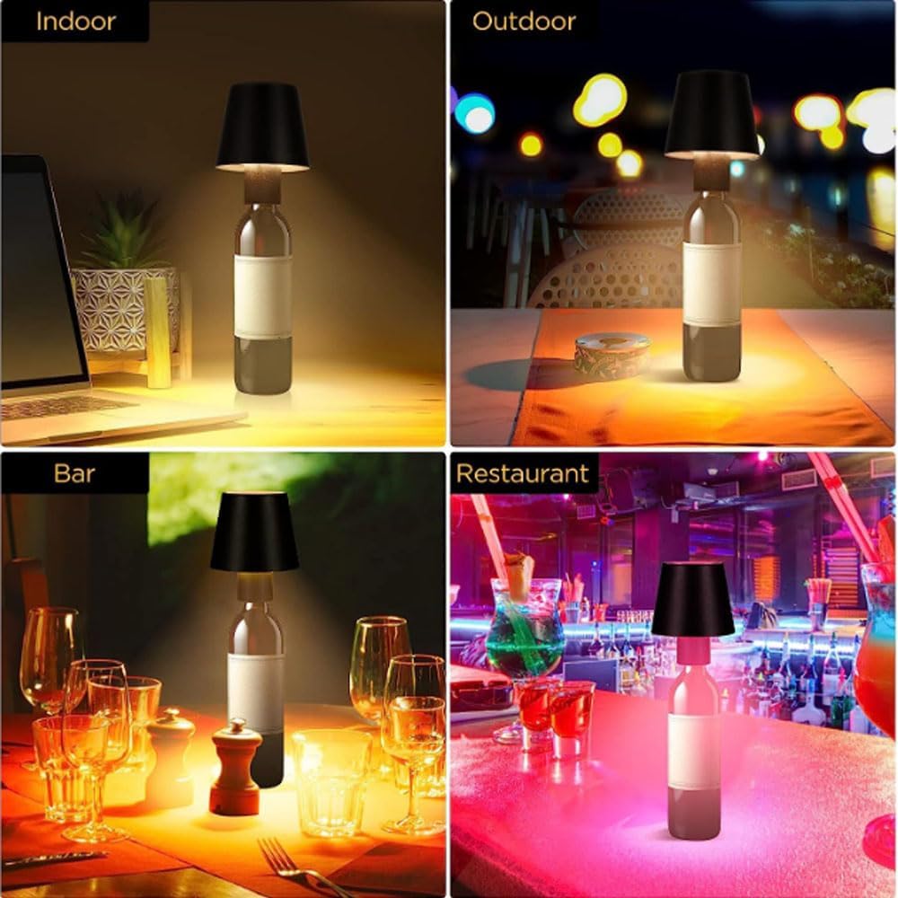 Pridola Wireless LED Bottle Lamp Kit - Rechargeable Decorative Lights for Wine & Liquor Bottles - Perfect for Home Bars, Weddings, Parties & Restaurants (White)