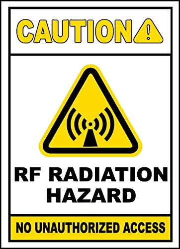 Vinyl Safety & Warning Stickers Bundle - RF Radiation Hazard, No Unauthorized Access Signs (3-Pack, 10x7 Inches) for Warehouse, Industrial & Equipment Safety