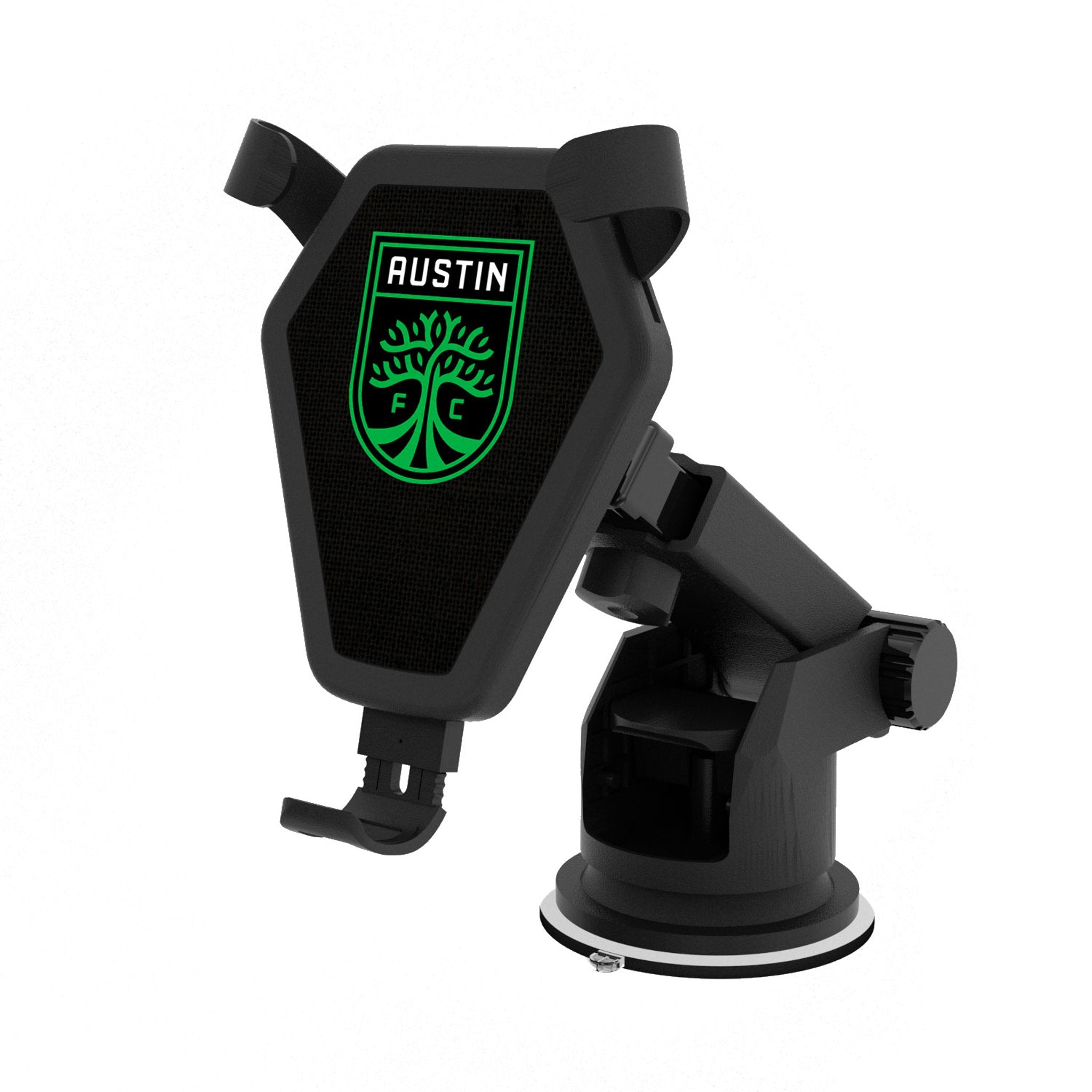 Austin FC Solid Wireless Car Charger - Fast Qi Charging Pad for iPhone & Android - Perfect for Road Trips & Commuting
