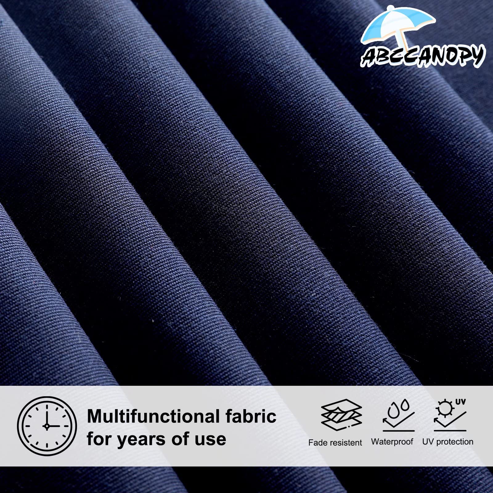 10FT ABCCANOPY Cantilever Patio Umbrella - Double Top Square Outdoor Offset Umbrella with 360° Rotation - Navy Blue - Perfect for Poolside, Backyard, and Beach Use