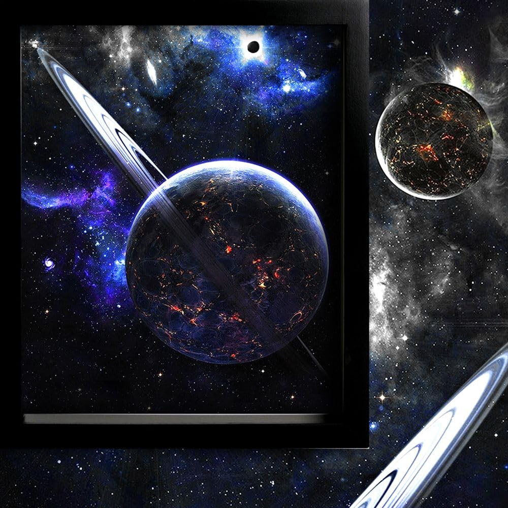 Space Galaxy Theme Blackout Curtains - Fantasy Planets & Stars Print Window Drapes for Kids Room & Playroom (52
