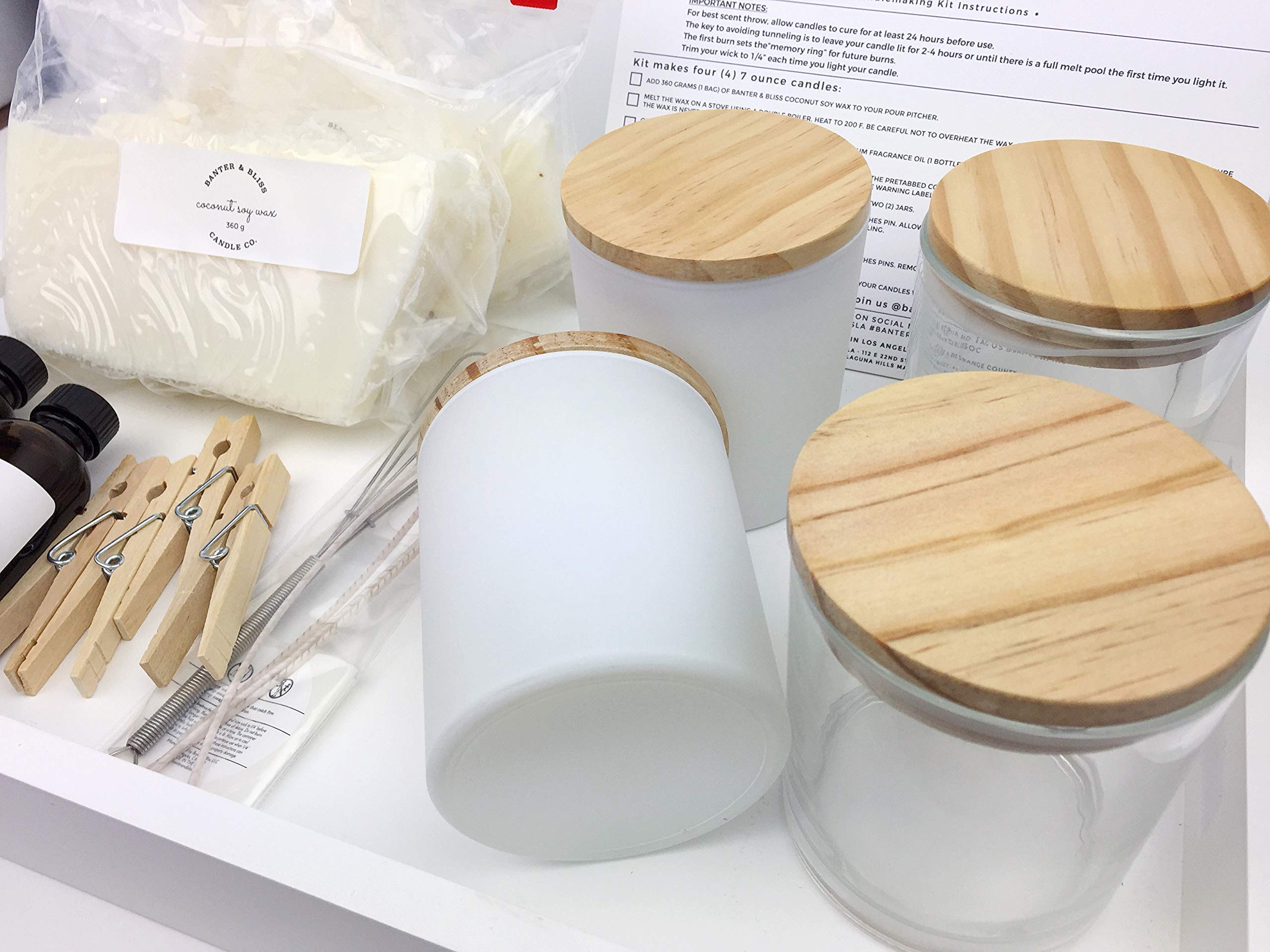 Banter & Bliss DIY Coconut Wax Candle Making Kit - 32-Piece Set for 4 Handmade 7 oz Candles | Eco-Friendly, Minimalist & Modern Home Decor | Perfect for Gifts, Weddings, Relaxation & Aromatherapy
