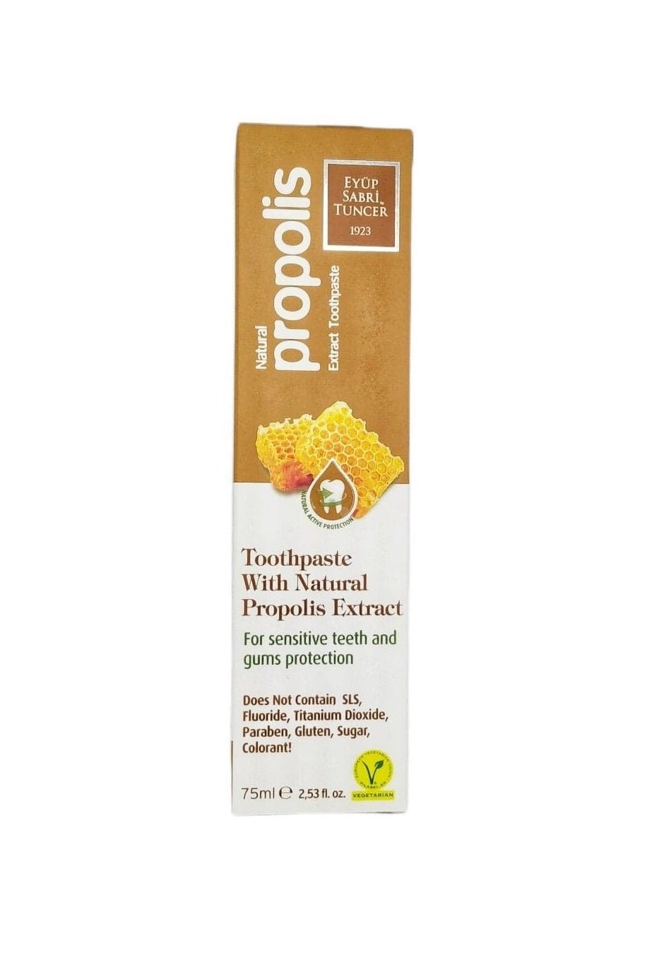 Natural Propolis Toothpaste for Sensitive Teeth & Gum Care - 75ml | Antibacterial & Whitening | Ideal for Daily Oral Hygiene & Fresh Breath