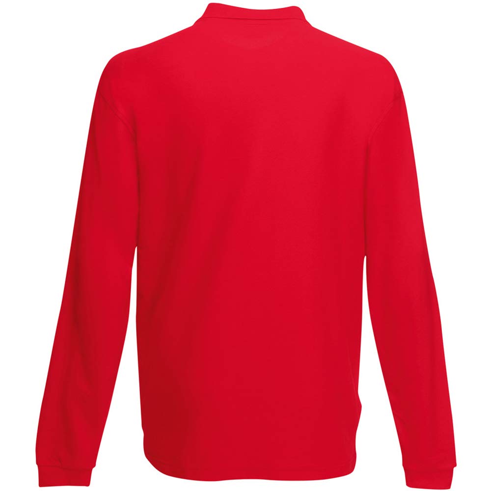 Fruit of The Loom Men's Premium Long Sleeve Polo Shirt - Comfortable Cotton Work Shirt for Business Casual & Office Wear