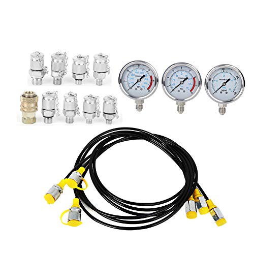 60Mpa Hydraulic Pressure Test Kit - Professional Hydraulic Tester for Automotive Oil Lines | High-Pressure Testing Tool for Brake Systems, Power Steering & Hydraulic Pumps