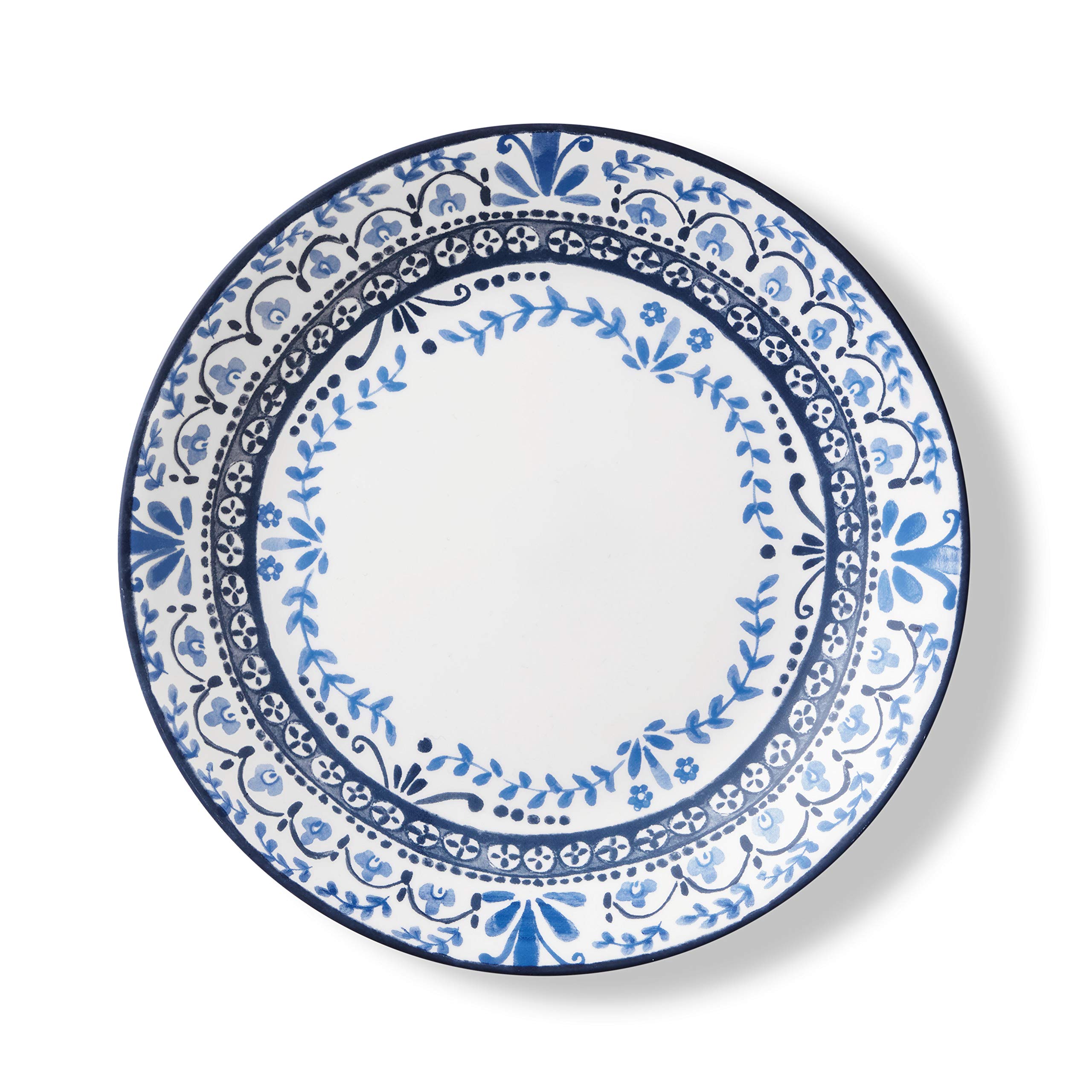 Corelle Vitrelle 18-Piece Dinnerware Set for 6 - Chip Resistant Triple Layer Glass Plates & Bowls - Lightweight Round Dinner Plates Set - Portofino Pattern - Perfect for Everyday Dining, Family Gatherings & Restaurant Use