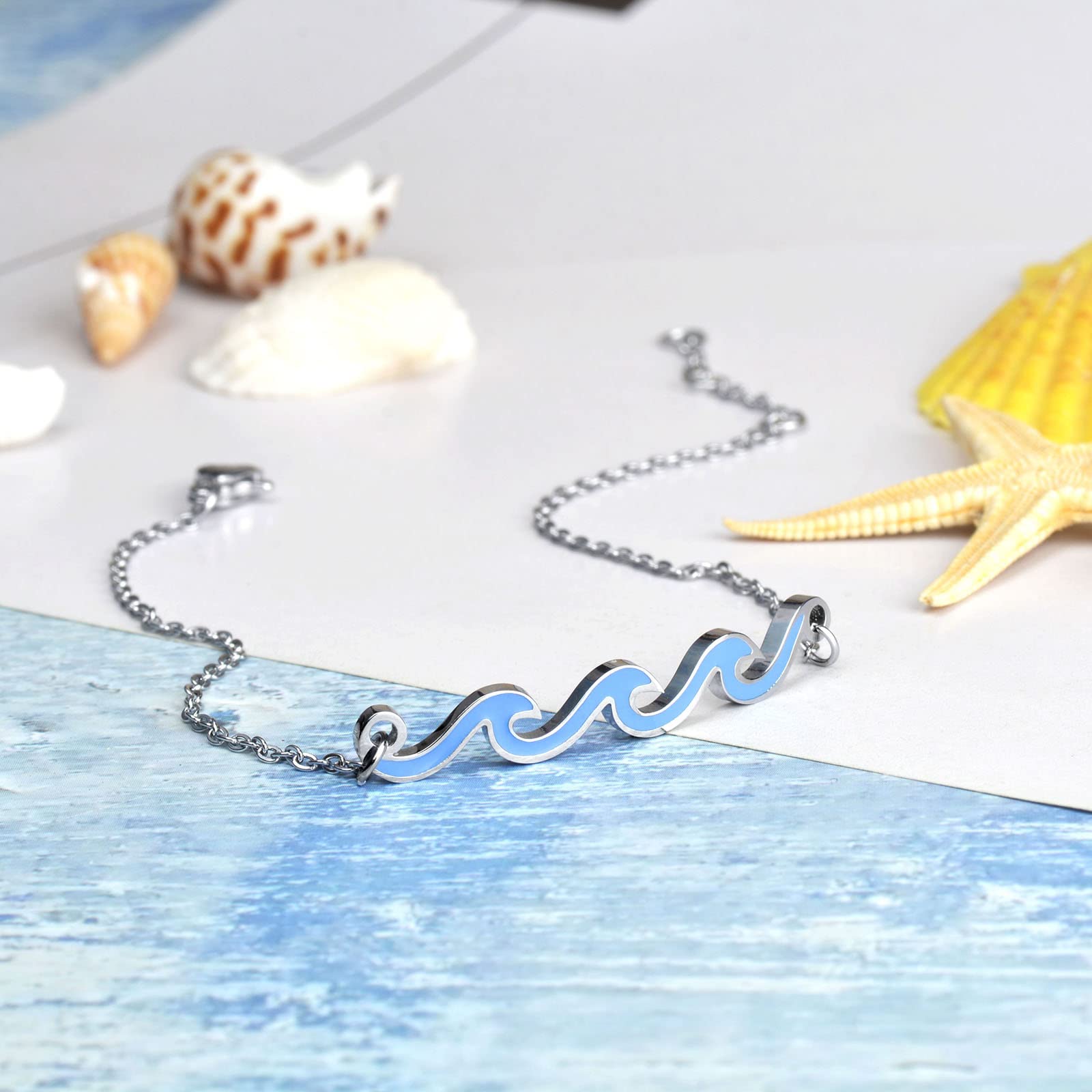 Gold & Silver Plated Wave Anklet for Women - Adjustable Boho Beach Ankle Bracelet with Ocean Wave Design | Perfect Summer Foot Jewelry & Birthday Gift for Her | Great for Beach Vacations, Music Festivals, and Boho Fashion