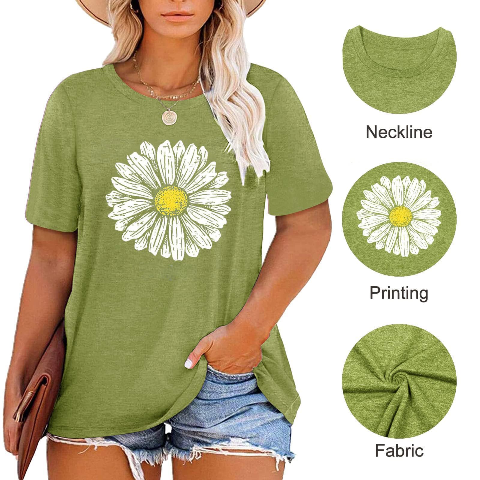 HDLTE Women's Plus Size Short Sleeve Graphic T-Shirt - Casual Comfort Tee for Everyday Wear, Lounge & Outings