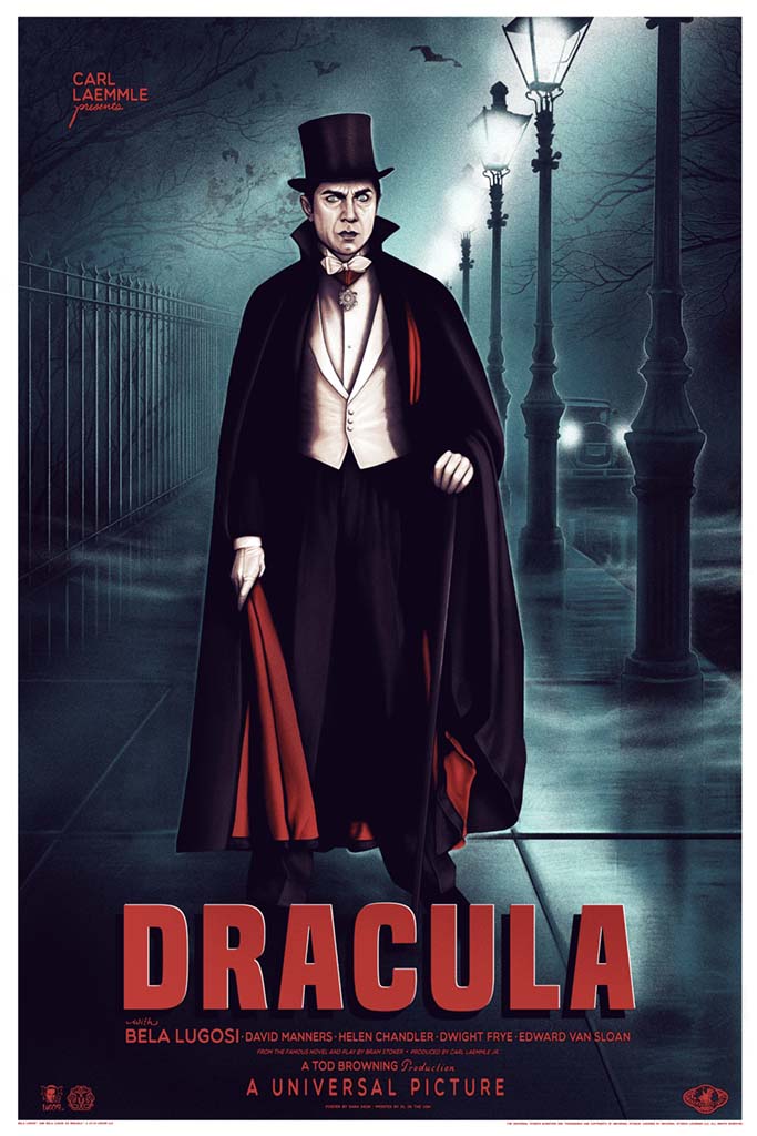 Dracula Screenprinted Poster - Gothic Horror Art Print for Home, Office & Halloween Decor - Perfect for Movie Fans & Vintage Horror Collectors