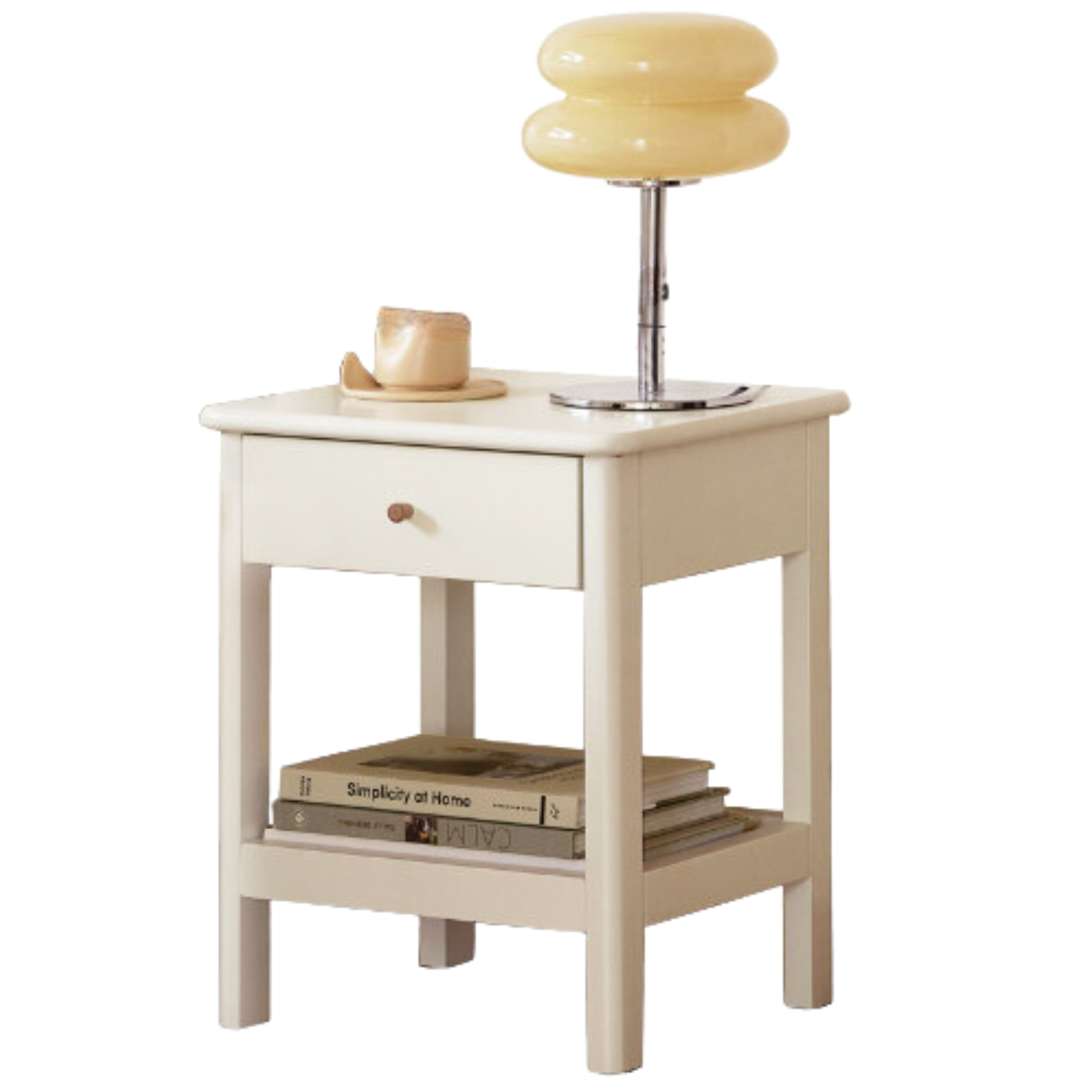Solid Pine Wood Single Drawer Nightstand - Sturdy Bedside Table for Bedroom, Living Room, or Office - Perfect for Storage & Decor
