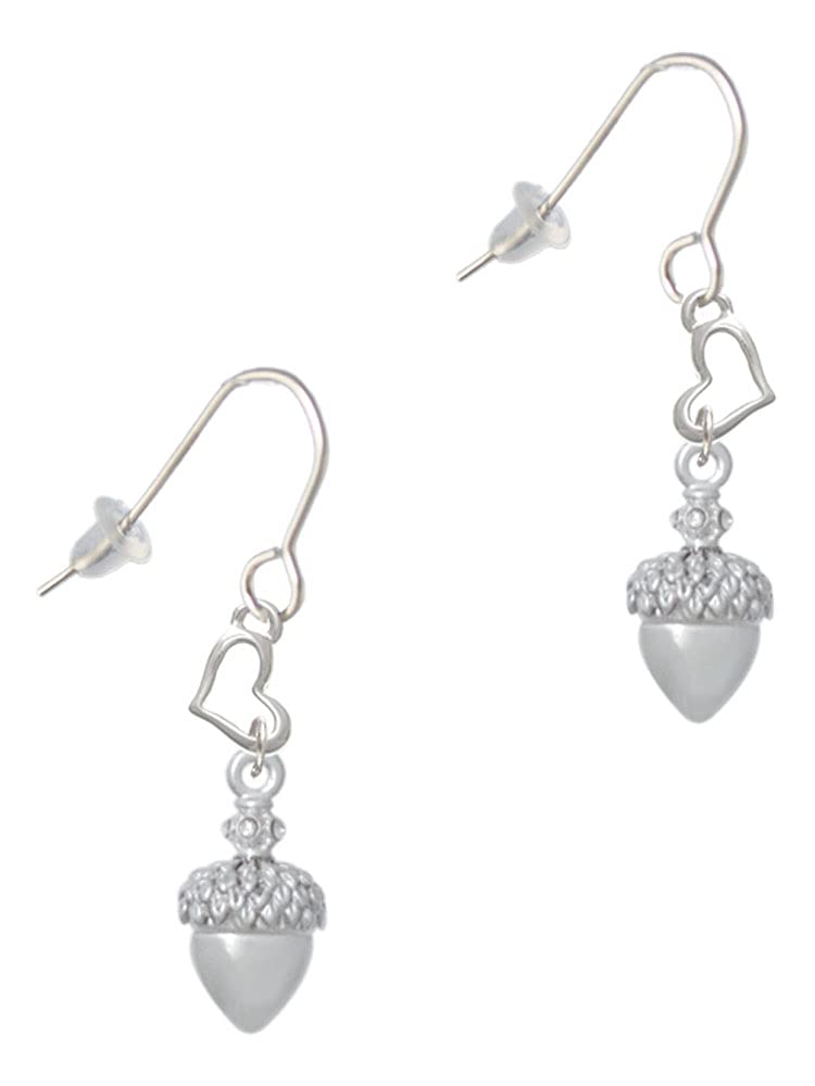 Crystal Acorn Heart French Earrings - Elegant Jewelry for Parties & Gifts