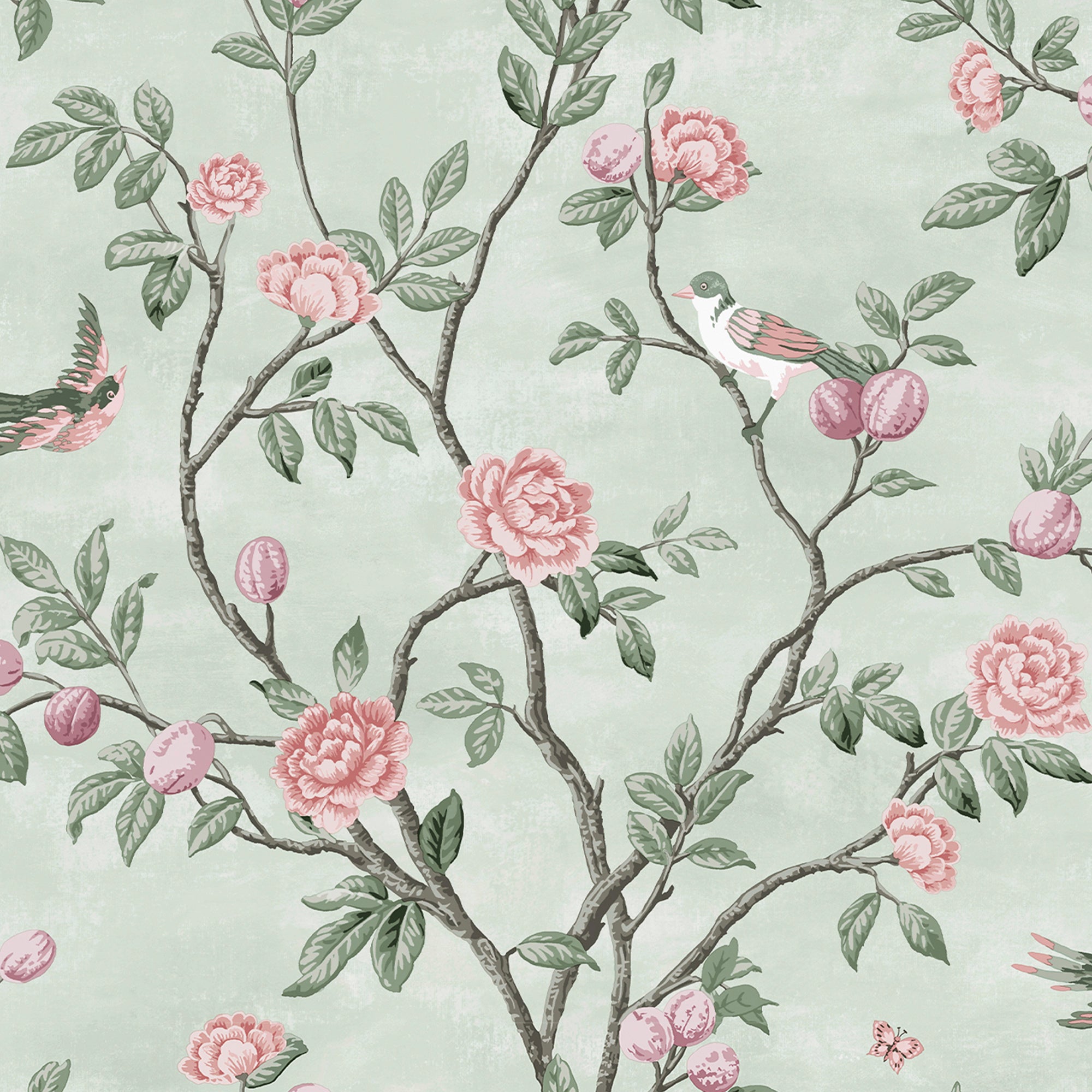 Laura Ashley Eglantine Eau De Nil Wallpaper - Vintage Floral Pattern Peel & Stick Wallpaper for Bedroom, Living Room, Nursery Decor