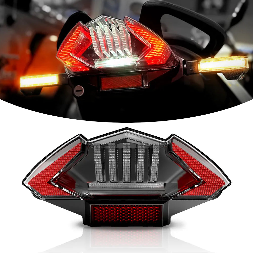 BMW Motorcycle LED Tail Light Kit - Integrated DRL Brake Light with Turn Signals | High Visibility Safety Lighting for Night Riding & Custom Bike Builds