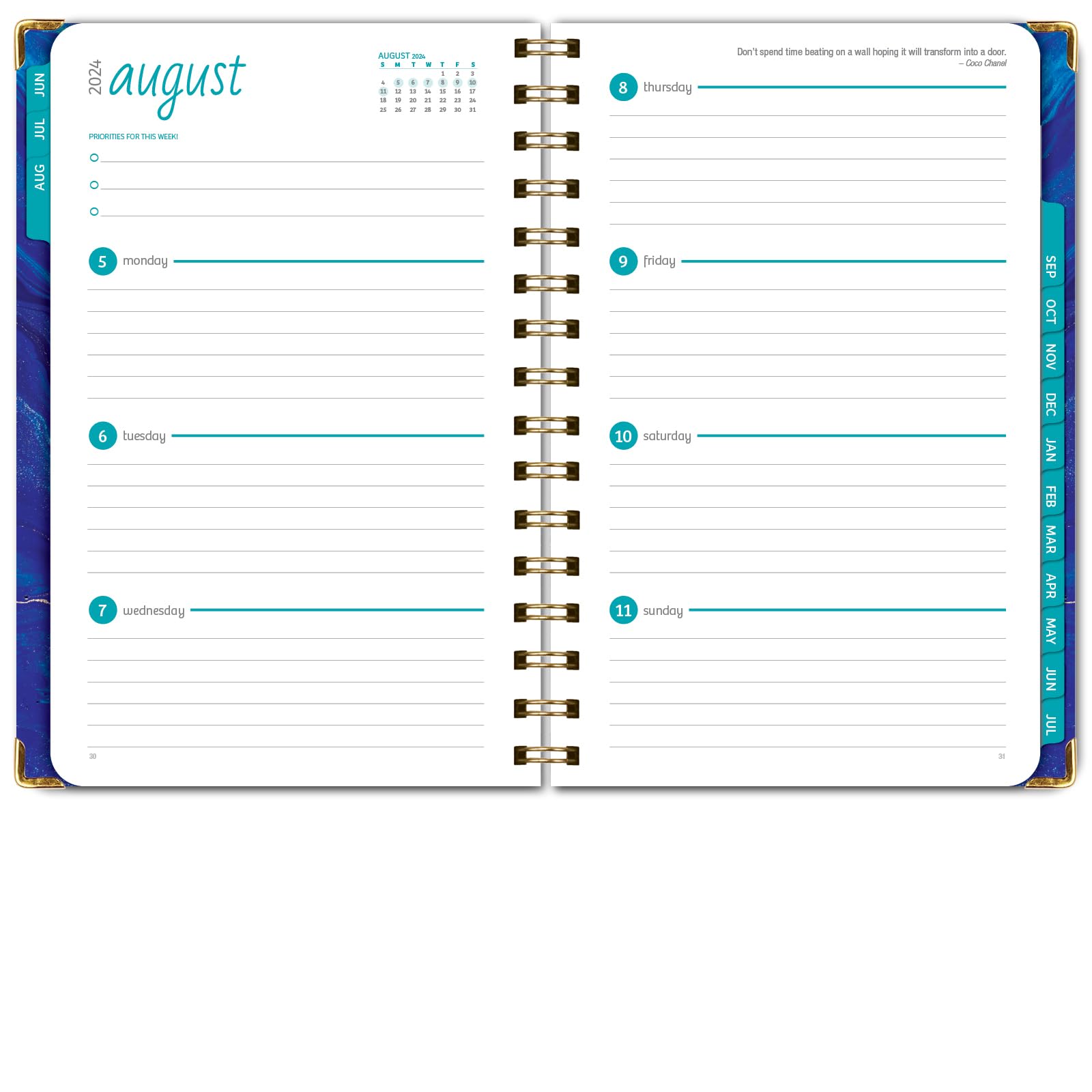 2024-2025 Academic Year Hardcover Planner (June 2024-July 2025) - 5.5