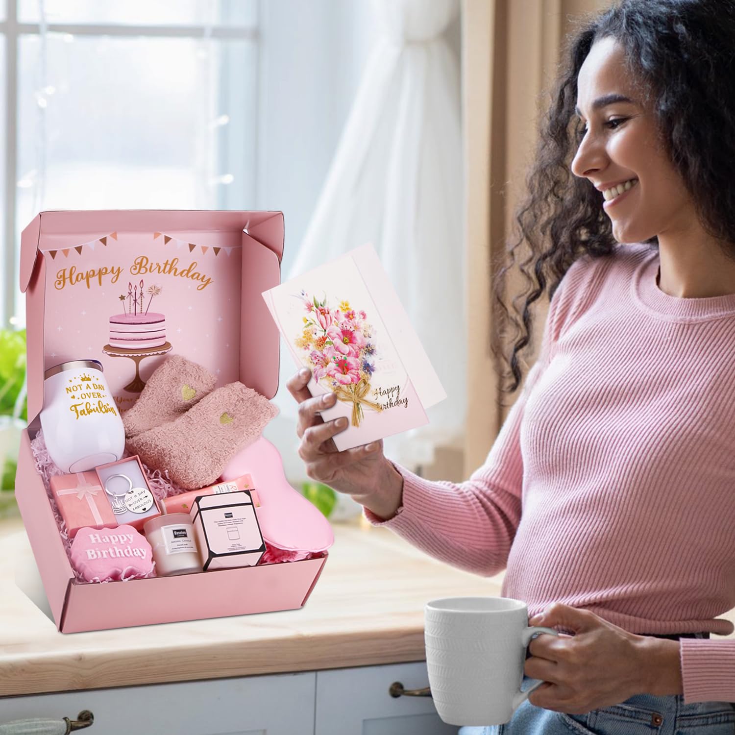 Unique Relaxing Spa Birthday Gift Basket for Women - Perfect Birthday Gifts for Her, Mom, Sister, Best Friend, Girlfriend, Coworker or Wife | Luxury Care Package with Cozy Blanket | Ideal for Self-Care, Pampering & Special Occasions