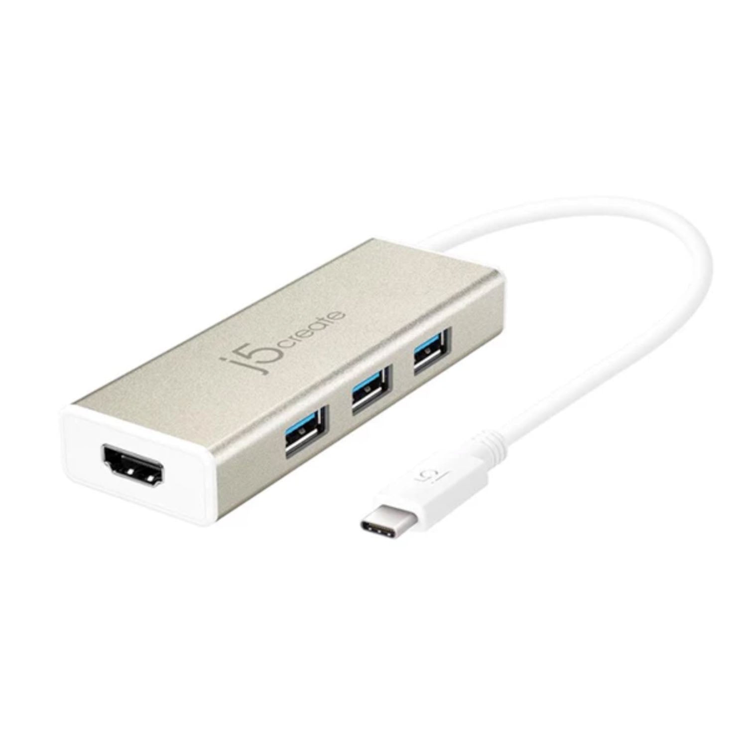 3-Port USB C Hub with HDMI 4K Output - USB 3.0 & USB C 3.1 Adapter for Laptop, MacBook, iPad Pro - Perfect for Home Office, Gaming & Video Conferencing