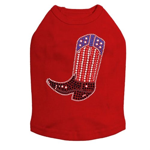 Red White & Blue Rhinestone Tank Top - Patriotic American Flag Design, Women's Sparkly Sequined Casual Shirt for 4th of July, Independence Day & Summer Parties