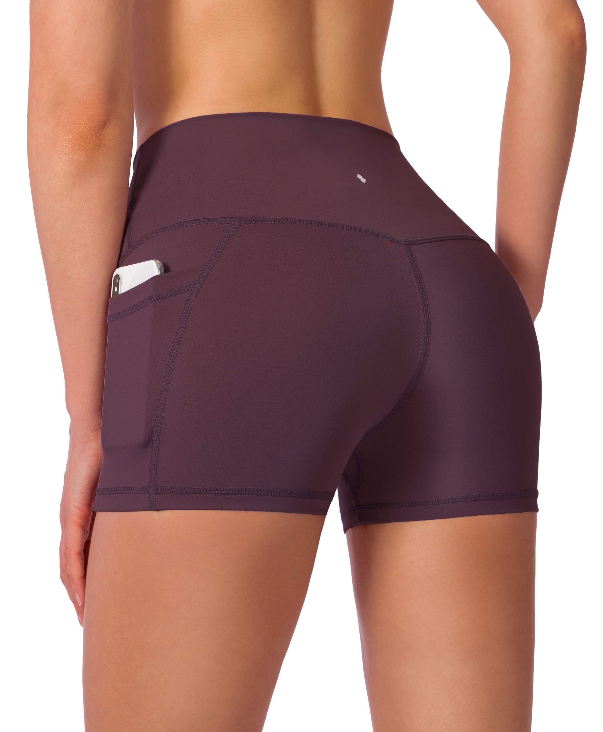 High Waist Yoga Shorts for Women with Side Pockets - Tummy Control Workout Running Gym Biker Shorts 8