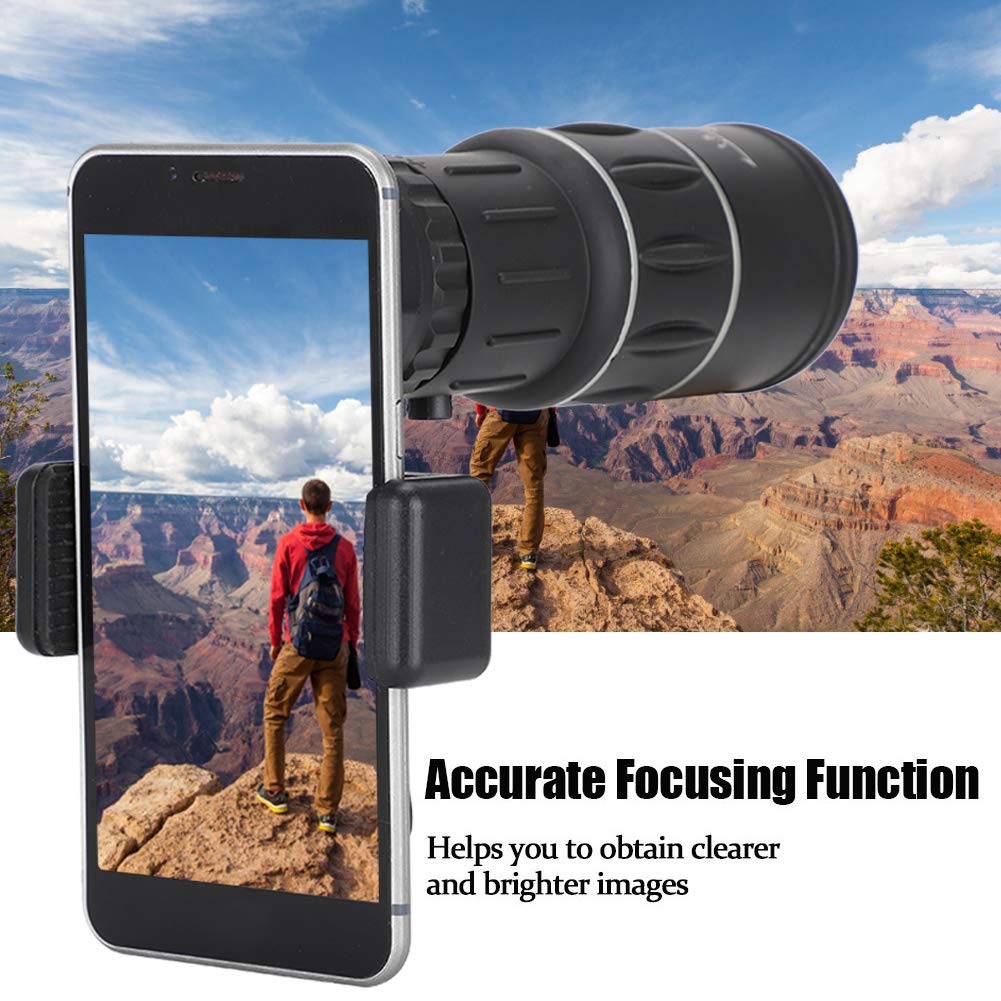 16X HD Telephoto Camera Lens for iPhone & Android - Monocular Telescope with Fog Proof Zoom & Phone Holder - Perfect for Hiking, Travel & Wildlife Photography