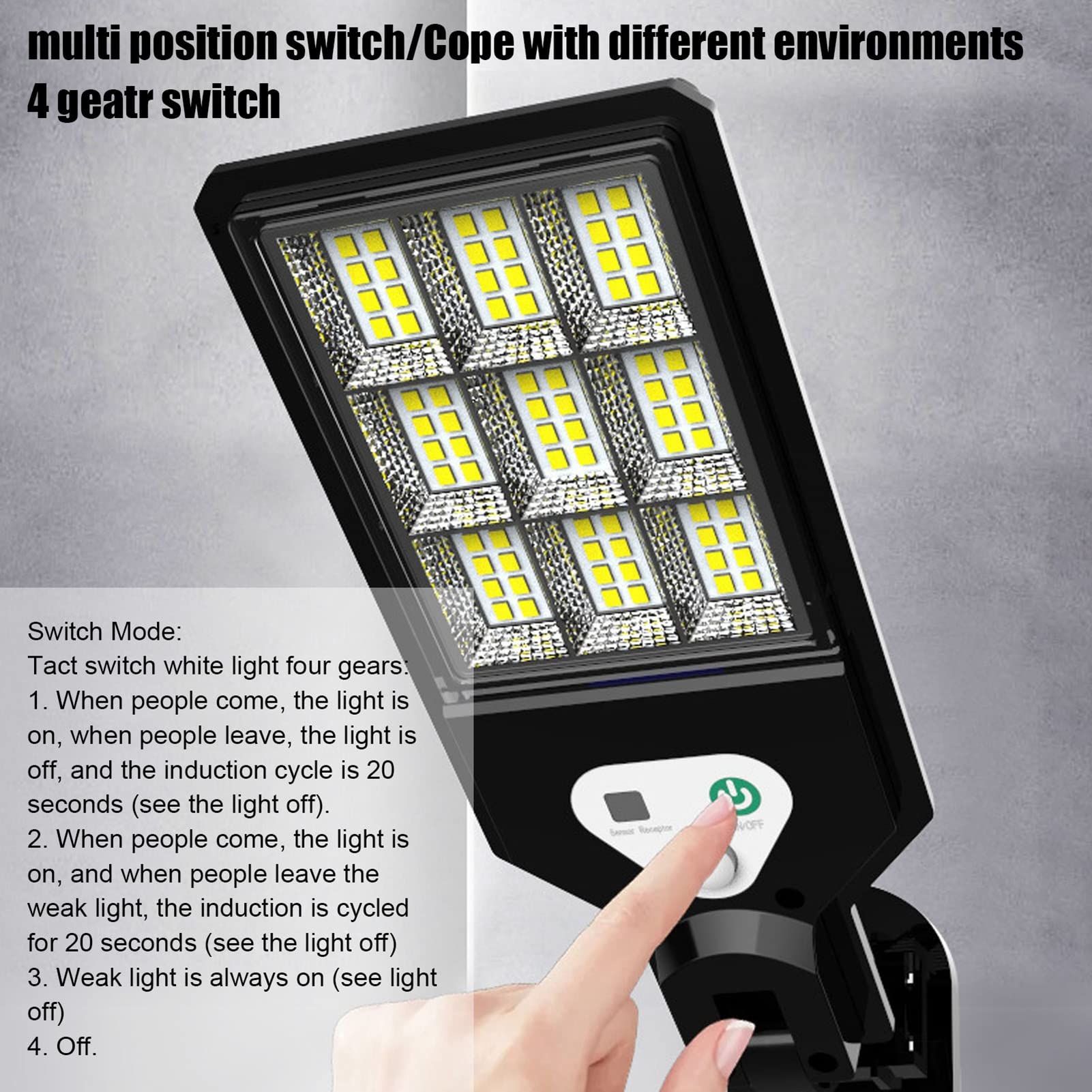 Haofy 72 LED Solar Motion Sensor Street Light - 3000LM Dusk to Dawn Outdoor Security Lighting for Garden, Yard, Parking Lot, Playground | Waterproof & Energy Efficient Solar Powered Lights for Pathways, Driveways, and Backyard Safety