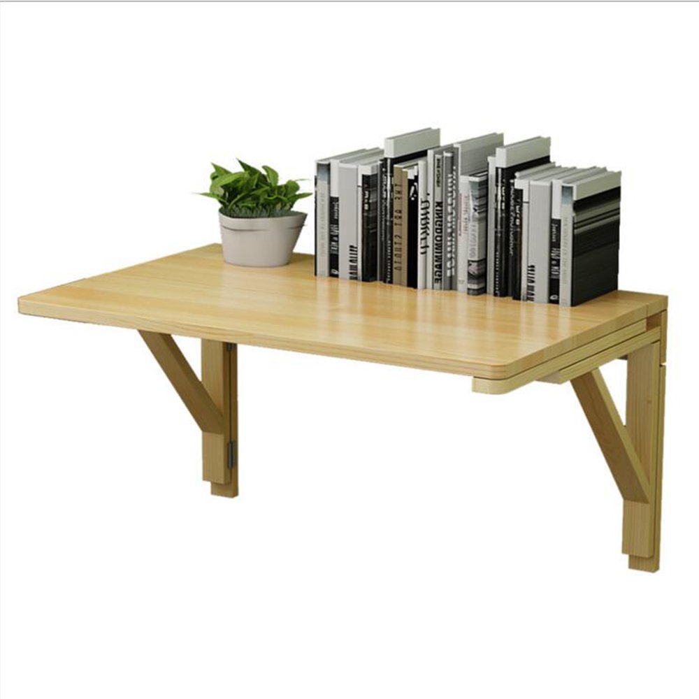 Foldable Wall Mounted Workbench with Solid Wood Top - Space Saving Collapsible Butcher Table for Kitchen, Garage & Workshop (120x40cm, Natural Wood Finish) - Perfect for Small Spaces, DIY Projects & Food Prep