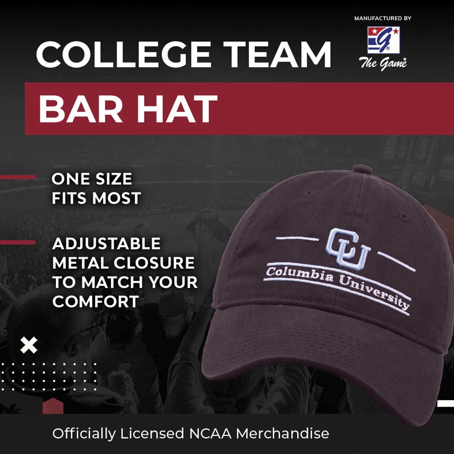 NCAA Embroidered Twill Bar Hat for Adults - Garment Washed, Team Spirit Baseball Cap - Perfect for Game Day, Tailgating & Casual Wear