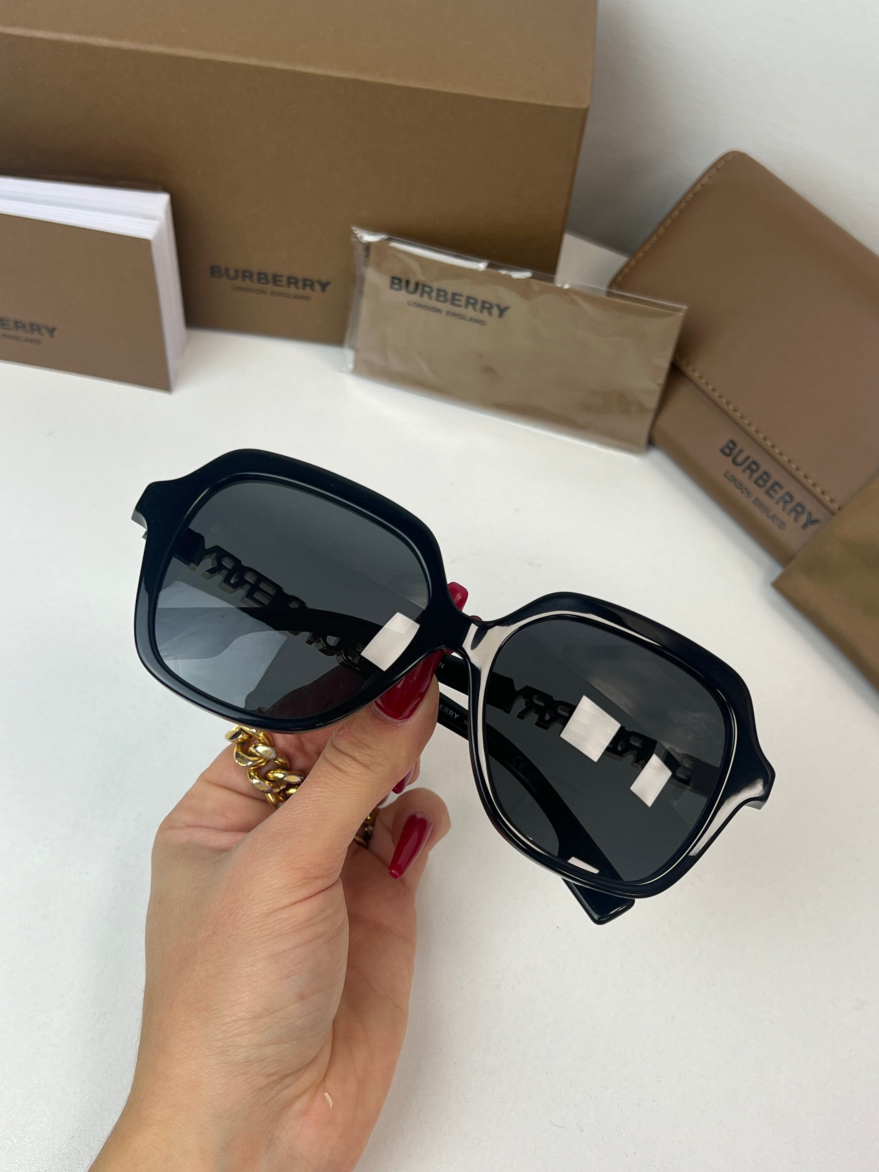 Burberry BE4389 Joni Black Sunglasses for Women – Luxury Designer Shades for Fashion & UV Protection | Perfect for Beach, Driving & Outdoor Activities