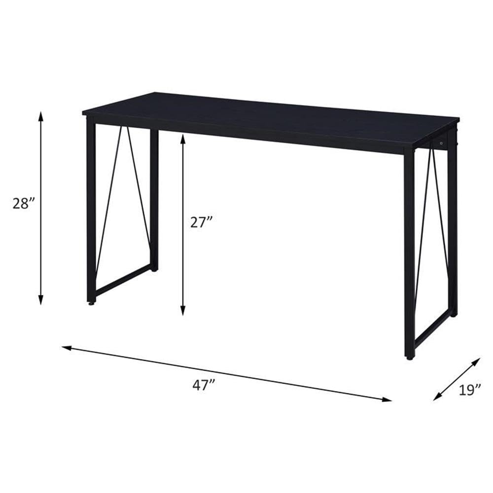 Acme Zaidin Black Wooden Rectangle Writing Desk with Metal Sled Base - Perfect for Home Office, Study & Small Spaces