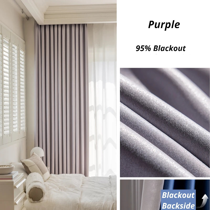 Blackout Thermal Insulated Custom Curtains - Polyester Glossy Finish for Bedroom & Living Room - Light Blocking, Energy Saving, Noise Reducing Window Treatments