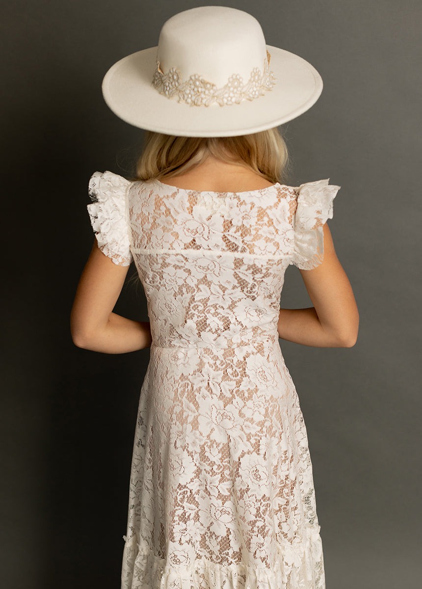 Angie Dress in Cream - Elegant Women's Party & Wedding Guest Dress for Special Occasions