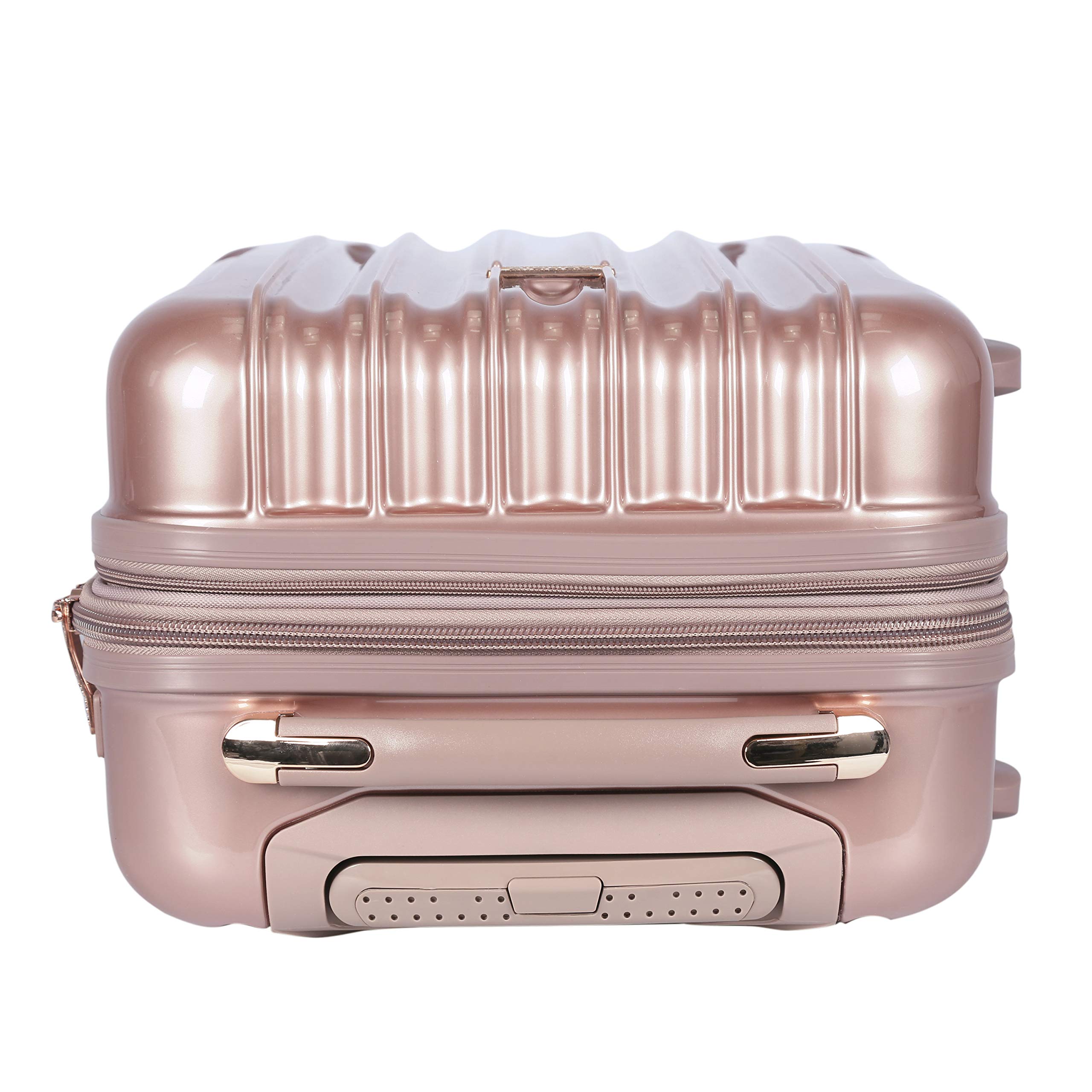 Kensie Women's Alma 20-Inch Rose Gold Carry-On Luggage Set - Lightweight Spinner Suitcase for Travel, Business Trips & Weekend Getaways