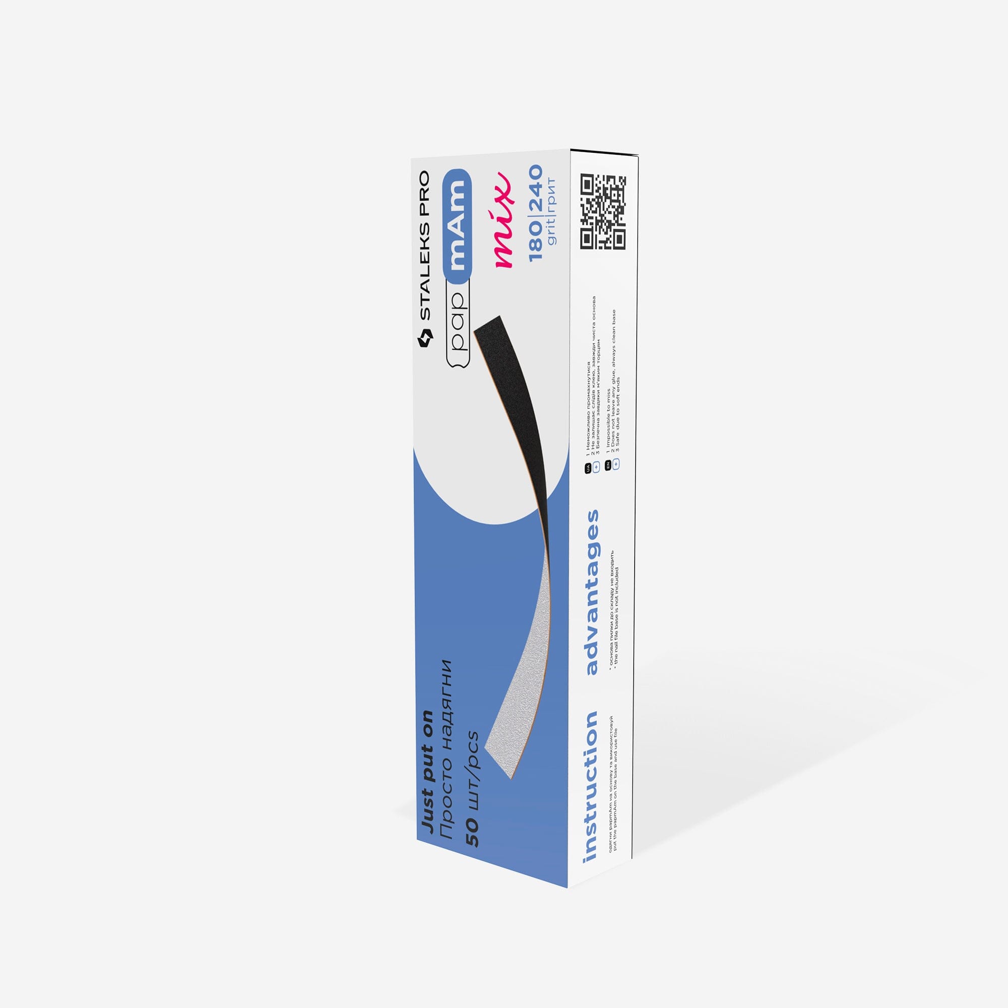 Staleks Expert Disposable Double Sided Nail Files - 50 Pack with 180/240 Grit for Professional Manicure & Pedicure - Perfect for Salons, Home Nail Care, and DIY Beauty Treatments