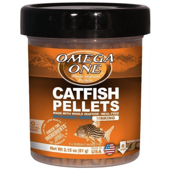 Omega One Catfish Pellets - Premium Sinking Fish Food for Catfish, Bottom Feeders & Tropical Fish - High Protein Nutrition for Healthy Growth - Perfect for Aquariums, Ponds & Fish Tanks